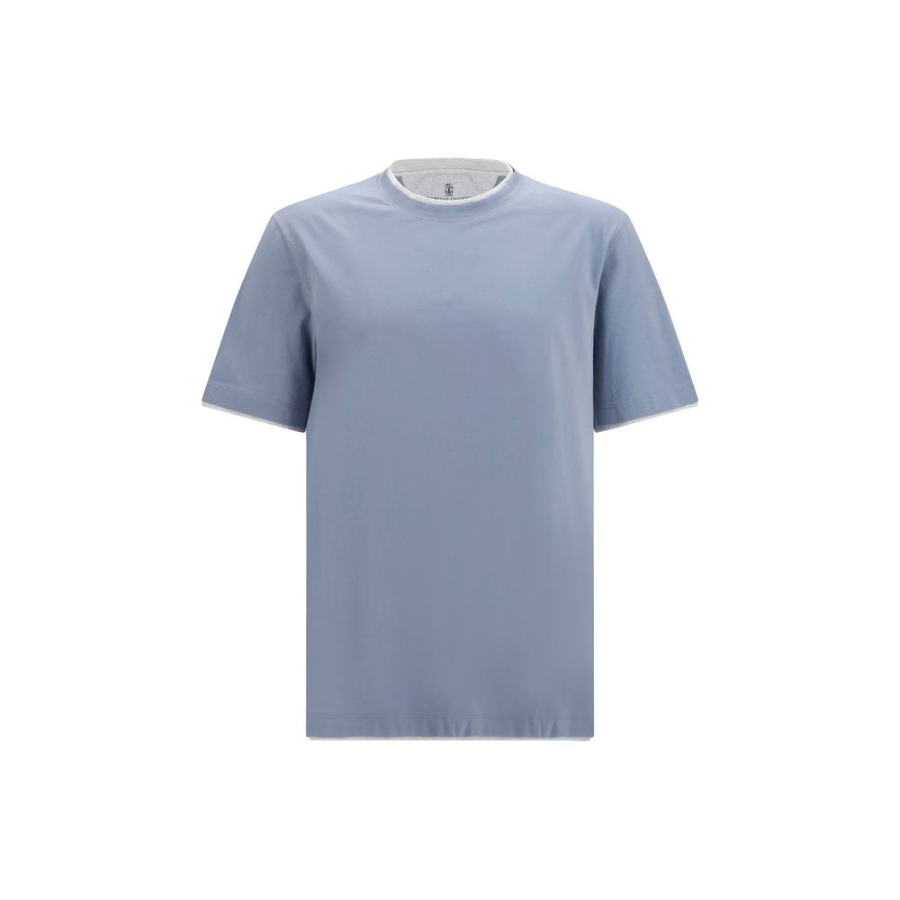 Brunello Cucinelli Blue Cotton T-Shirt Brunello Cucinelli