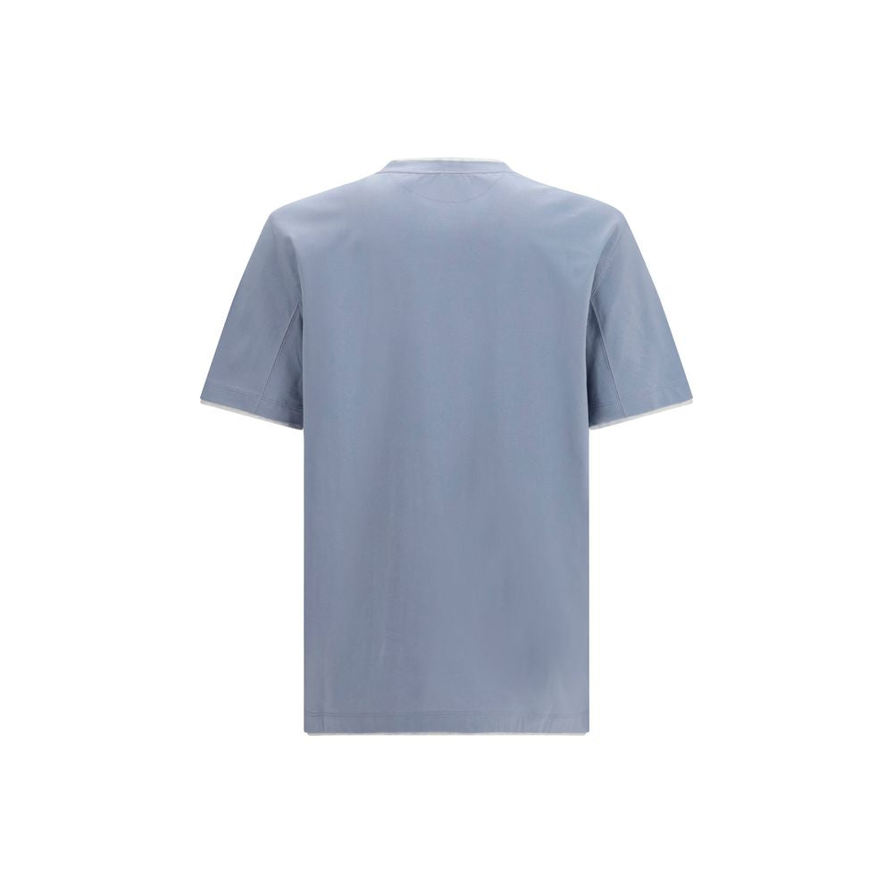 Brunello Cucinelli Blue Cotton T-Shirt Brunello Cucinelli
