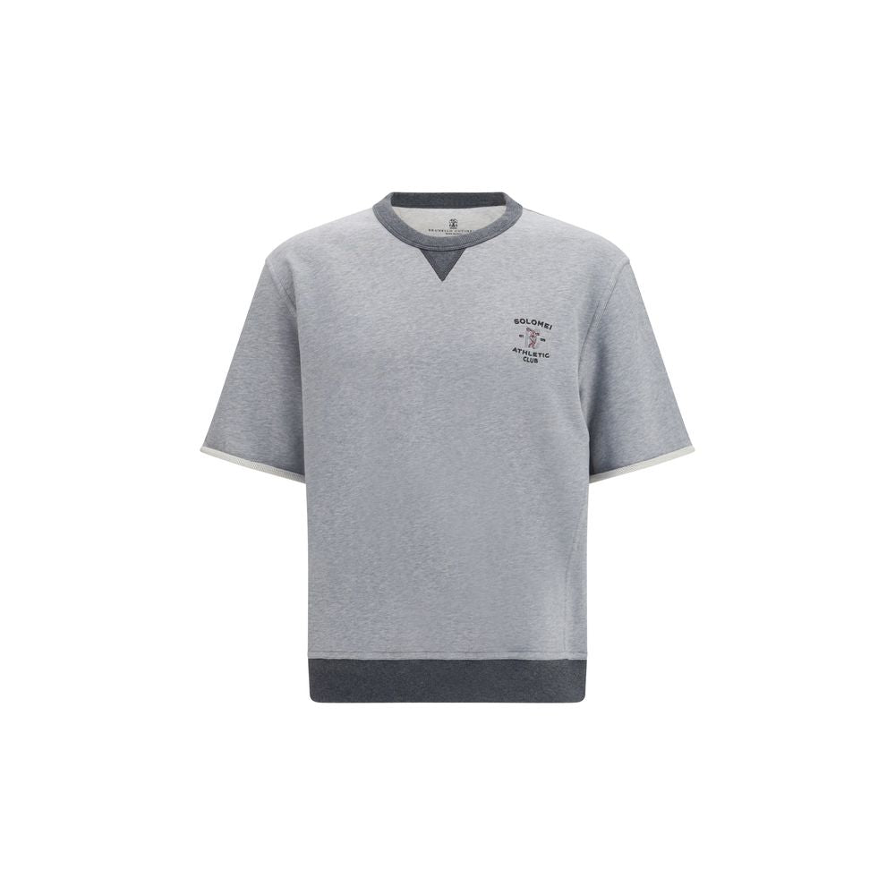 Brunello Cucinelli Gray Cotton Sweatshirt Brunello Cucinelli