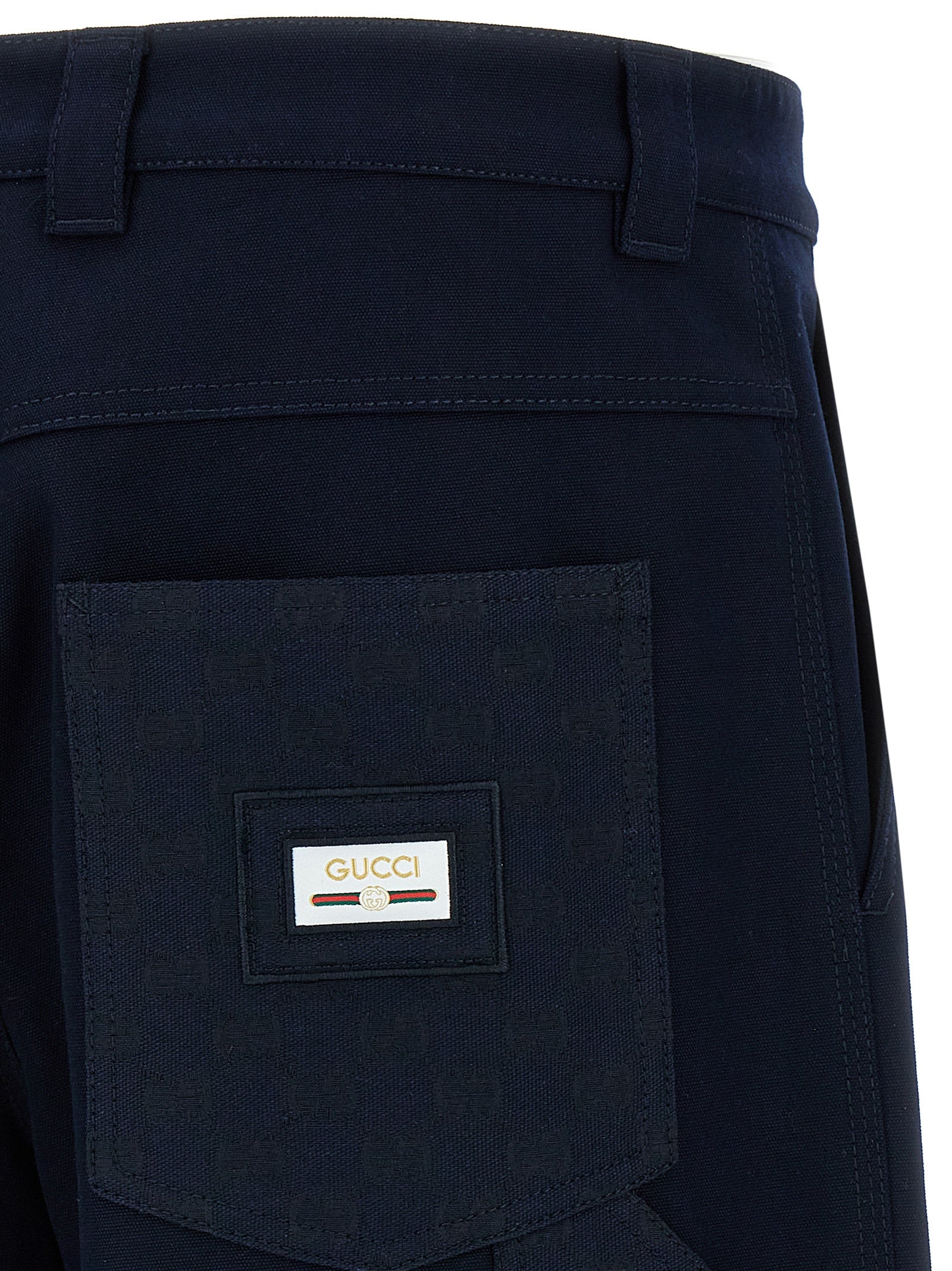 Gucci Blue Cotton Casual Pants Gucci