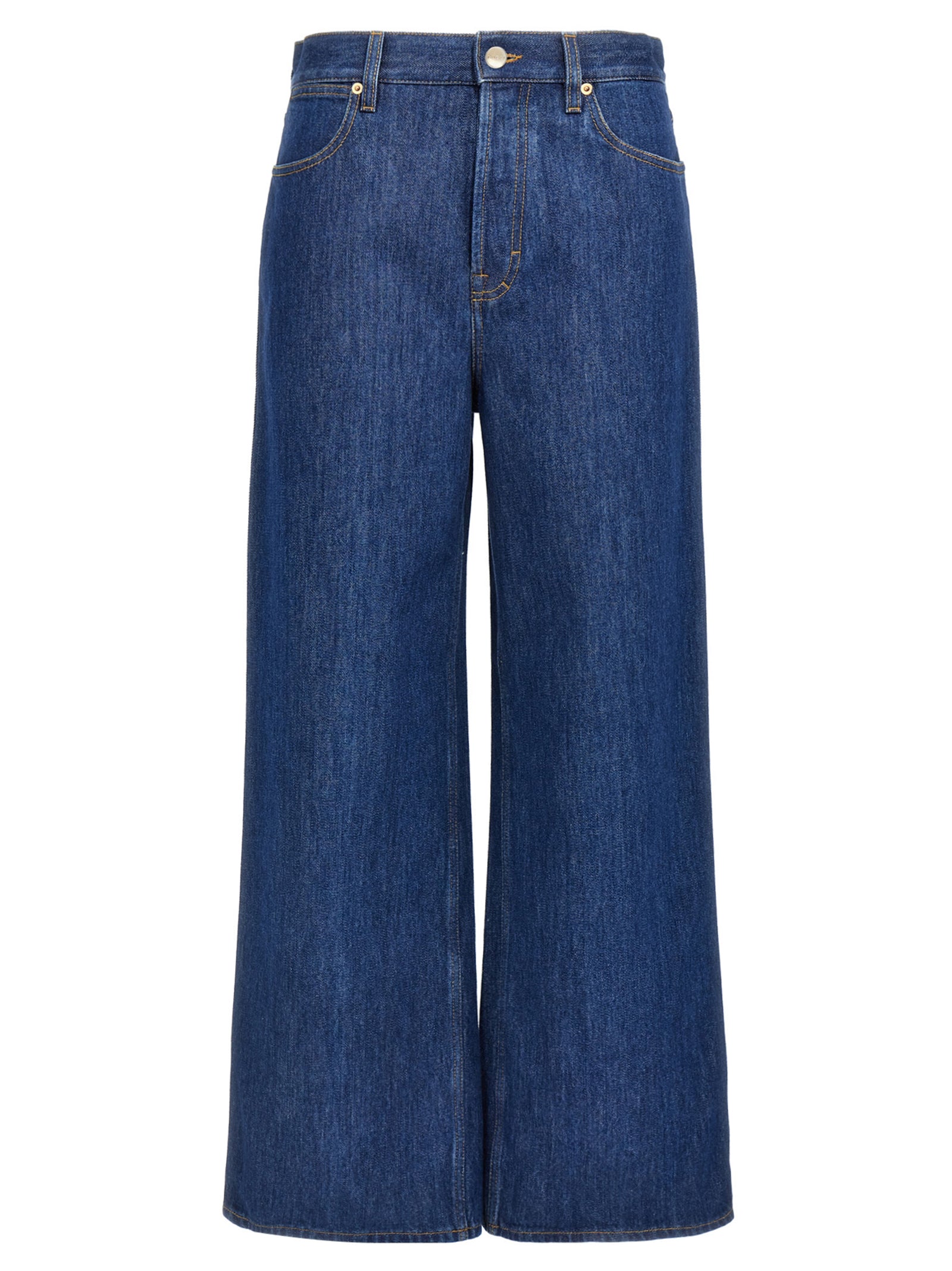 Gucci Blue Cotton Relaxed Fit Jeans Gucci
