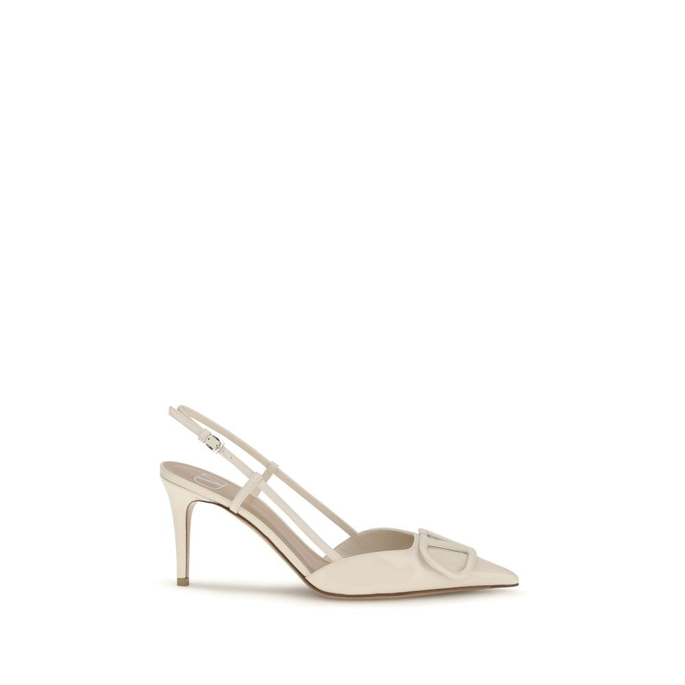 Valentino Garavani Beige Calf Leather Bos Taurus High Heel Pumps Valentino Garavani