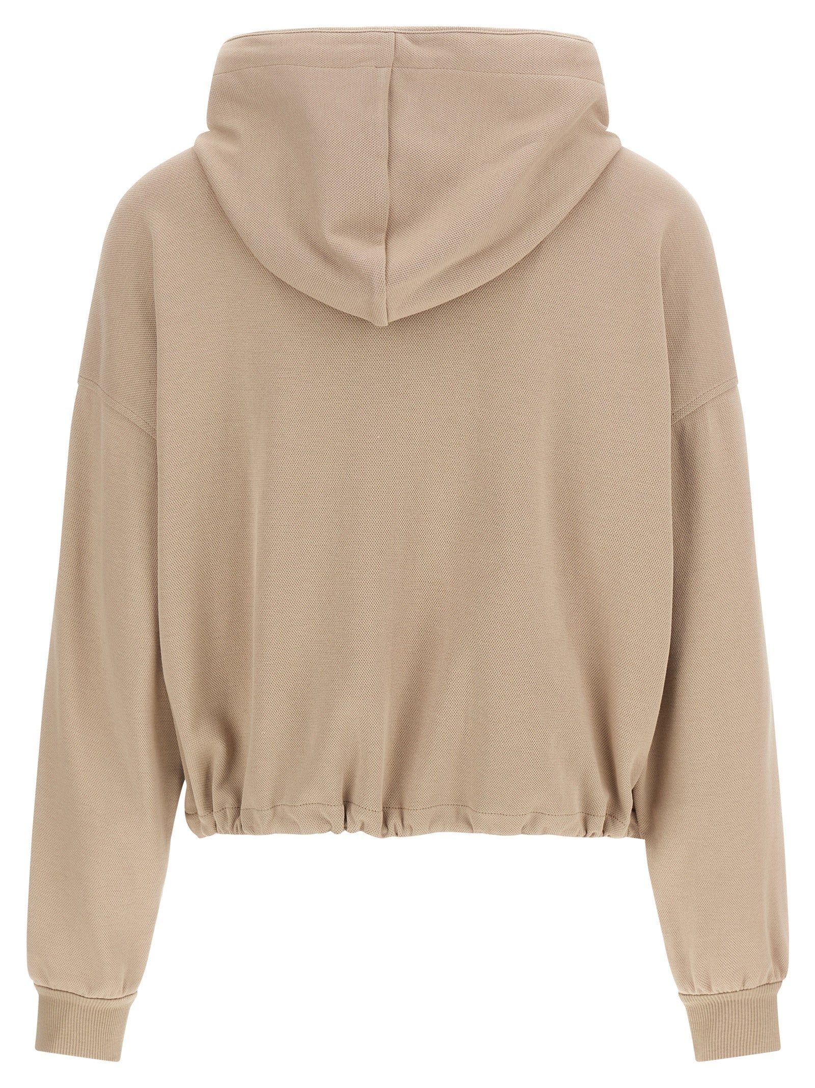 Brunello Cucinelli Beige Cotton Hoodie Brunello Cucinelli