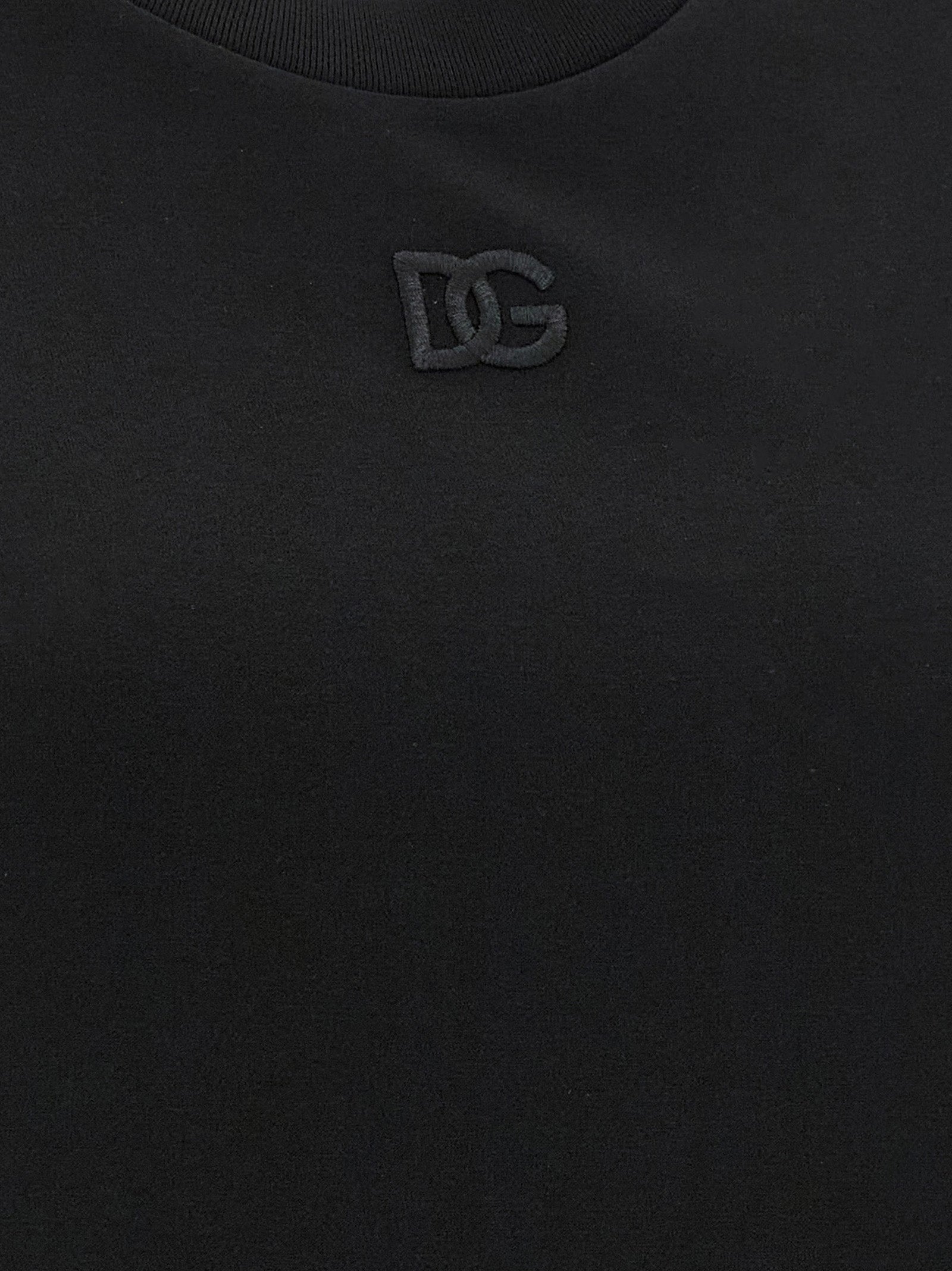 Dolce & Gabbana Black Cotton Sleeveles T-Shirt Dolce & Gabbana