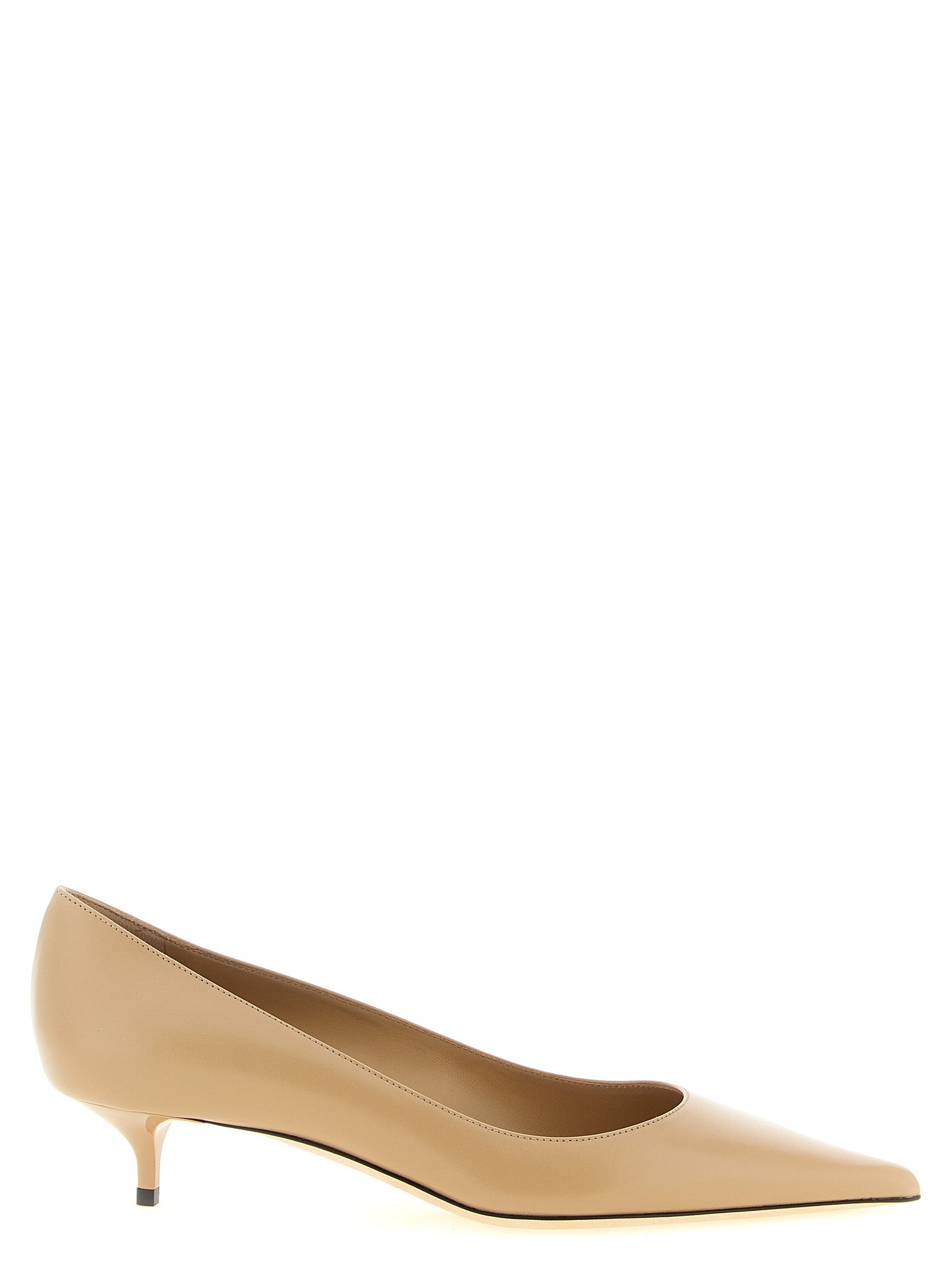 Jimmy Choo Beige Leather Mid Heel Pumps Jimmy Choo