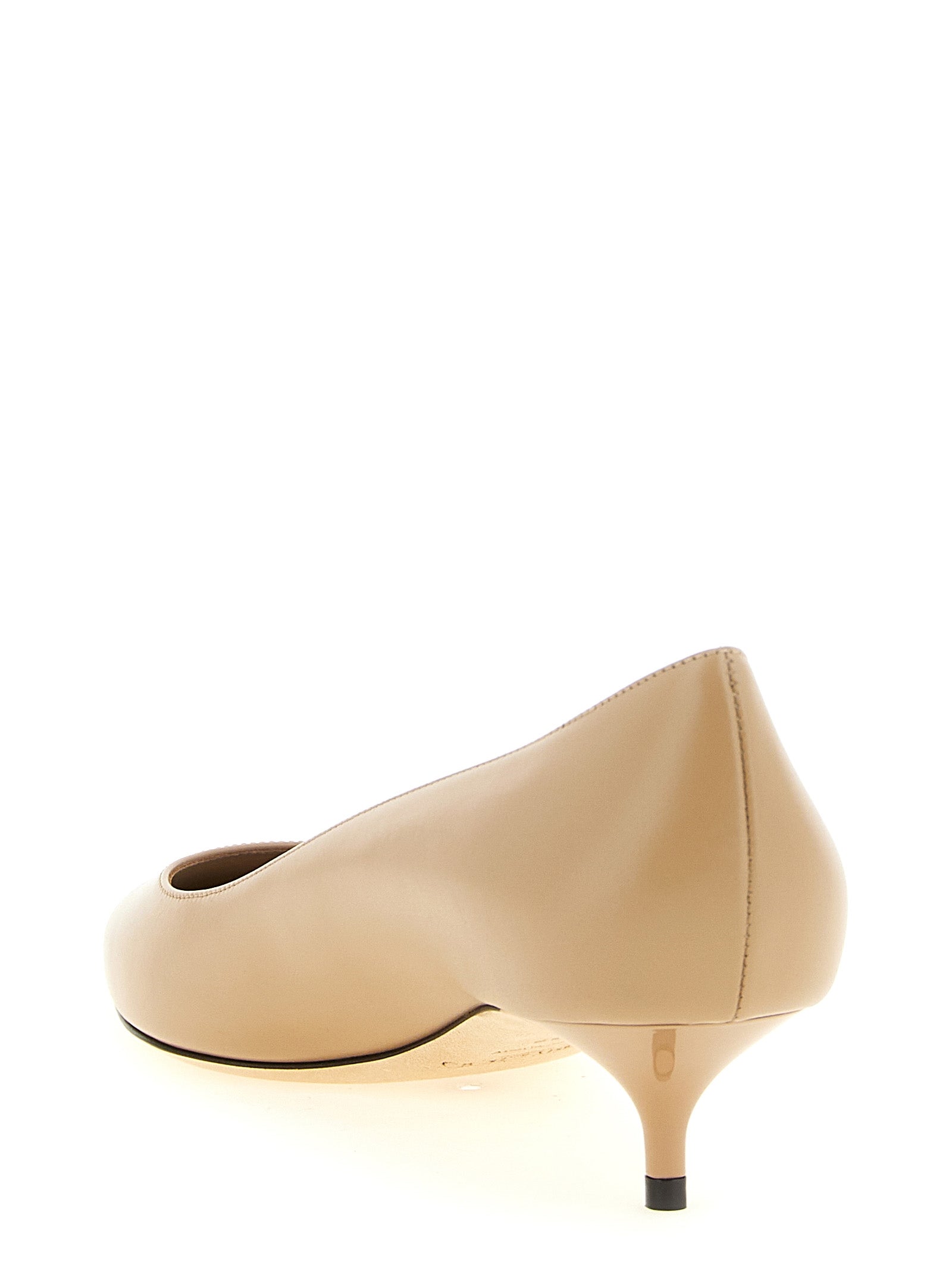 Jimmy Choo Beige Leather Mid Heel Pumps Jimmy Choo