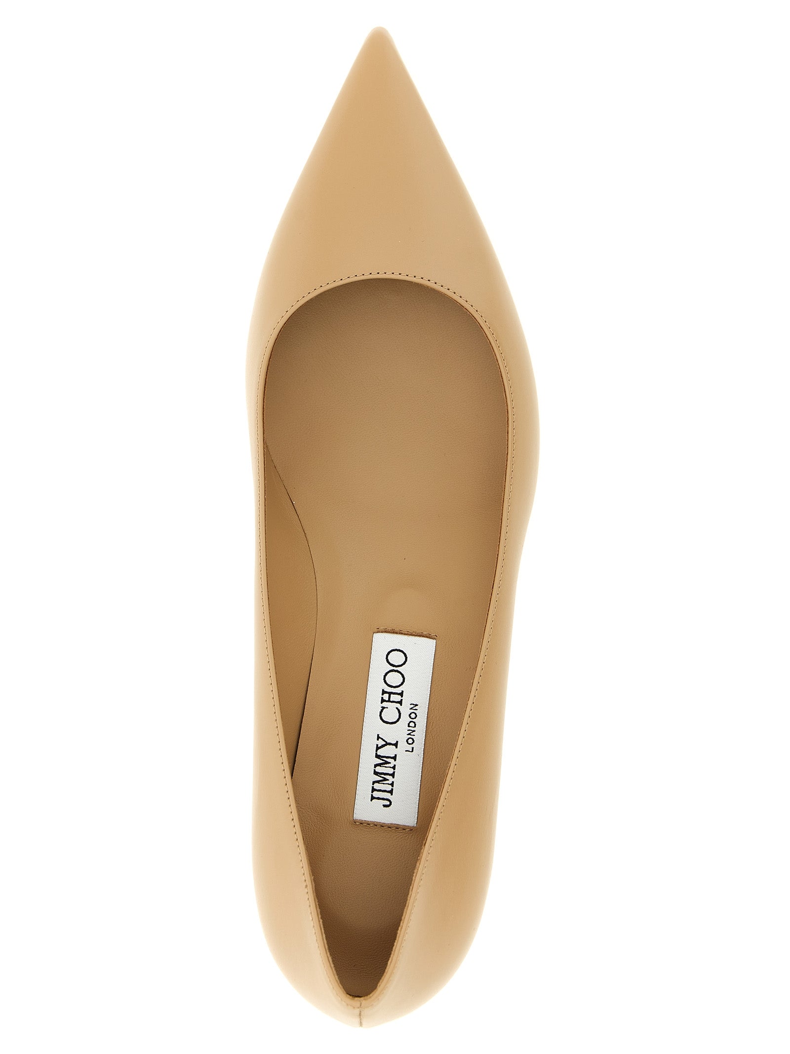 Jimmy Choo Beige Leather Mid Heel Pumps Jimmy Choo