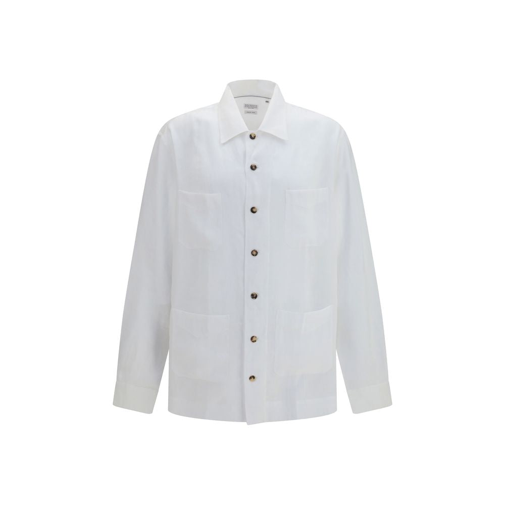 Brunello Cucinelli White Linen Shirt Brunello Cucinelli