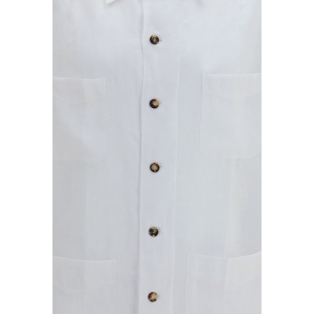 Brunello Cucinelli White Linen Shirt Brunello Cucinelli