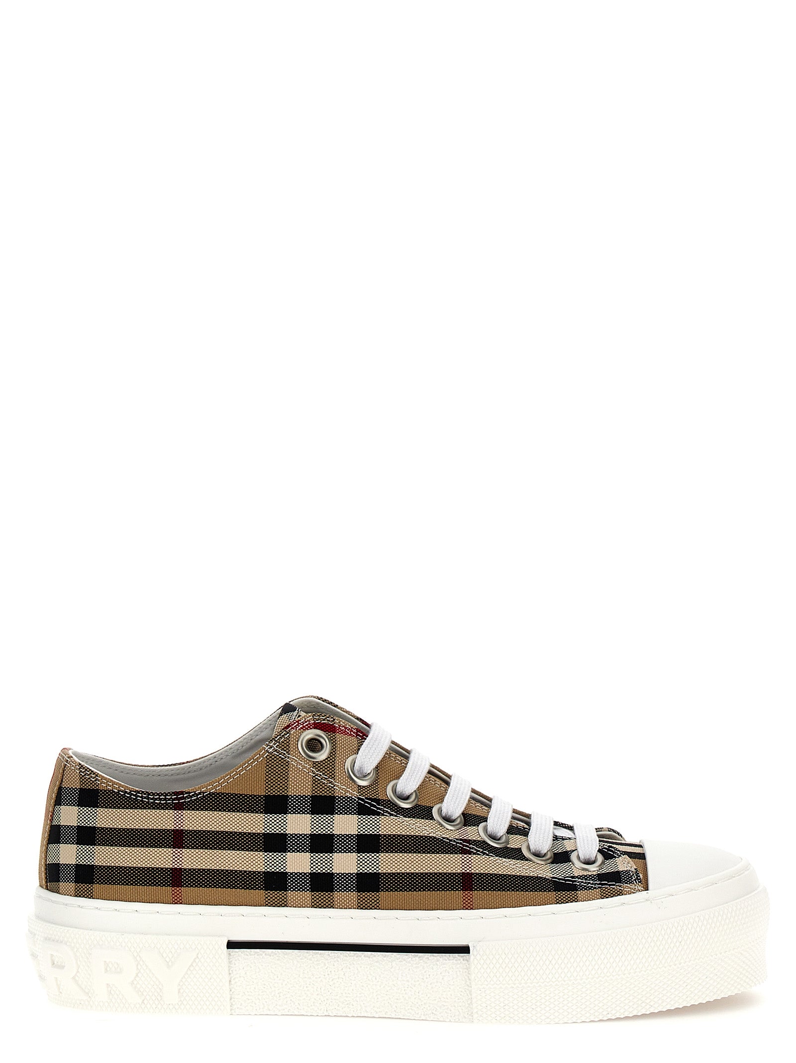 Burberry Beige Cotton Low Top Sneakers Burberry
