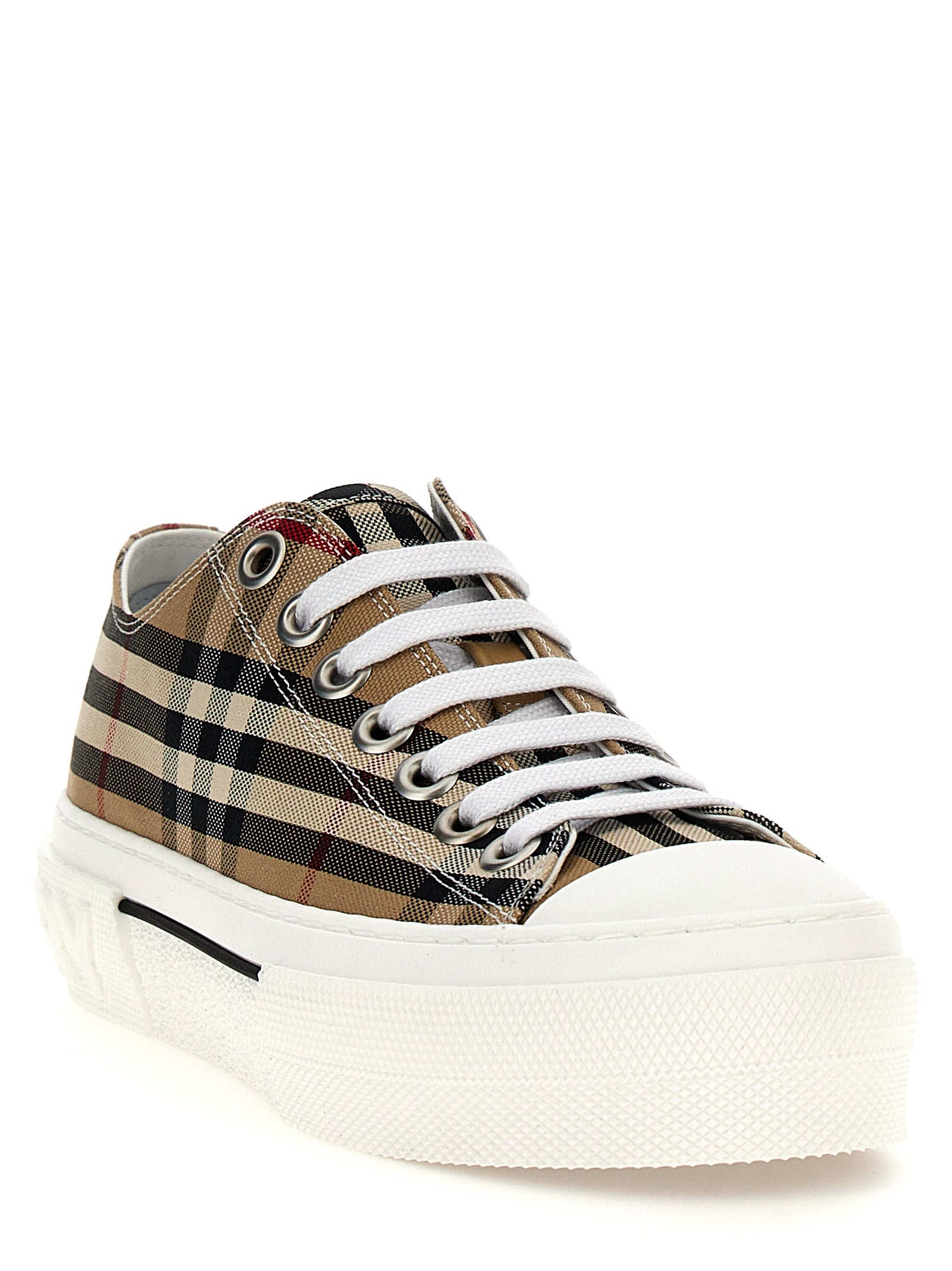 Burberry Beige Cotton Low Top Sneakers Burberry