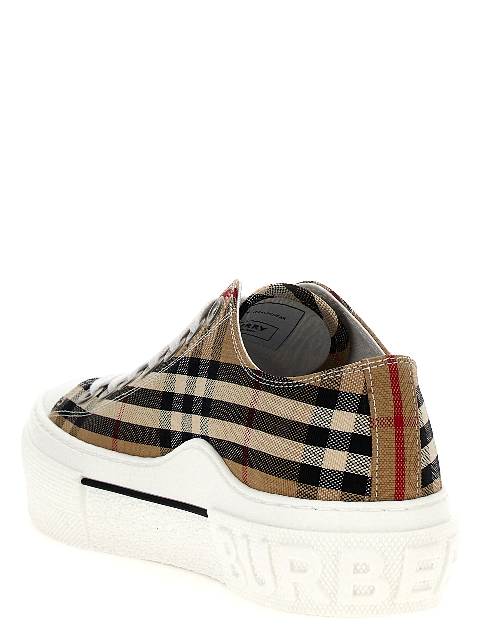 Burberry Beige Cotton Low Top Sneakers Burberry