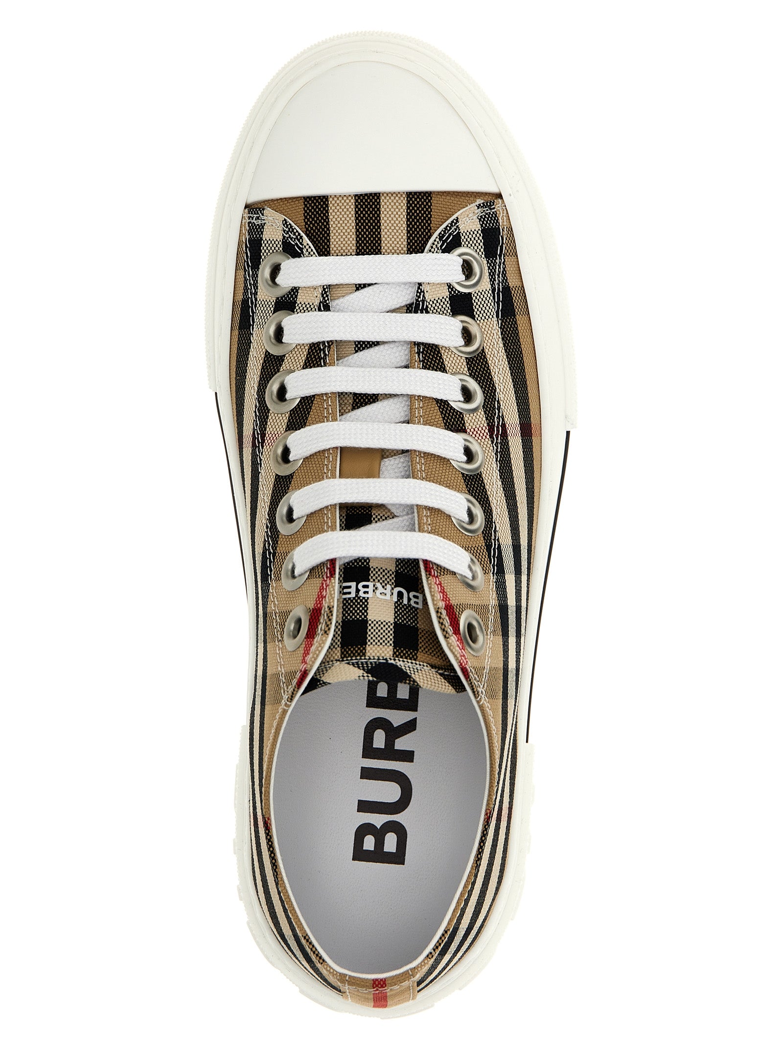 Burberry Beige Cotton Low Top Sneakers Burberry