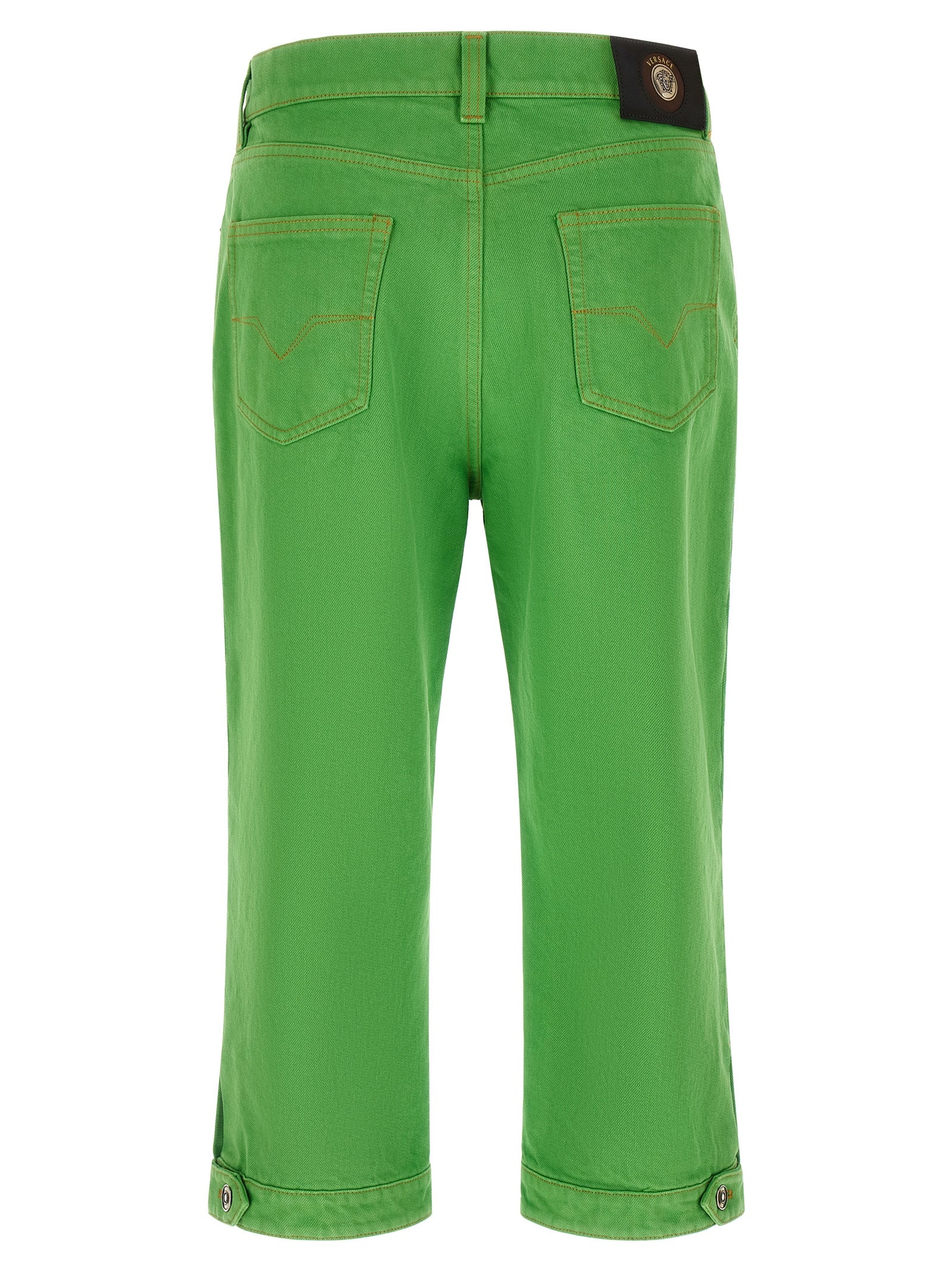 Versace Bicolor Cotton Cropped Jeans