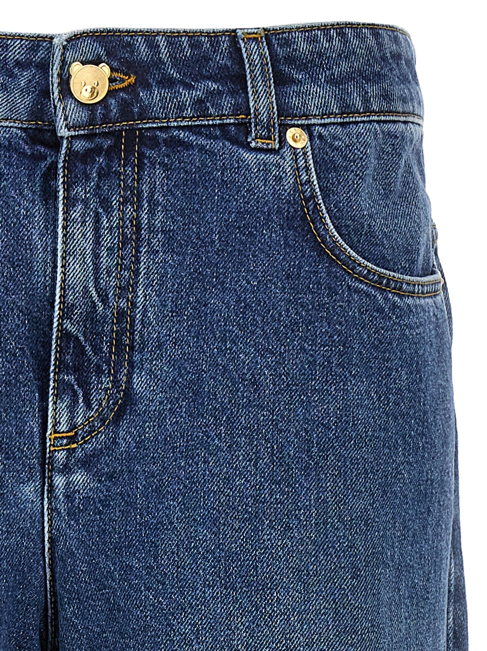 Moschino Blue Cotton Relaxed Fit Jeans Moschino