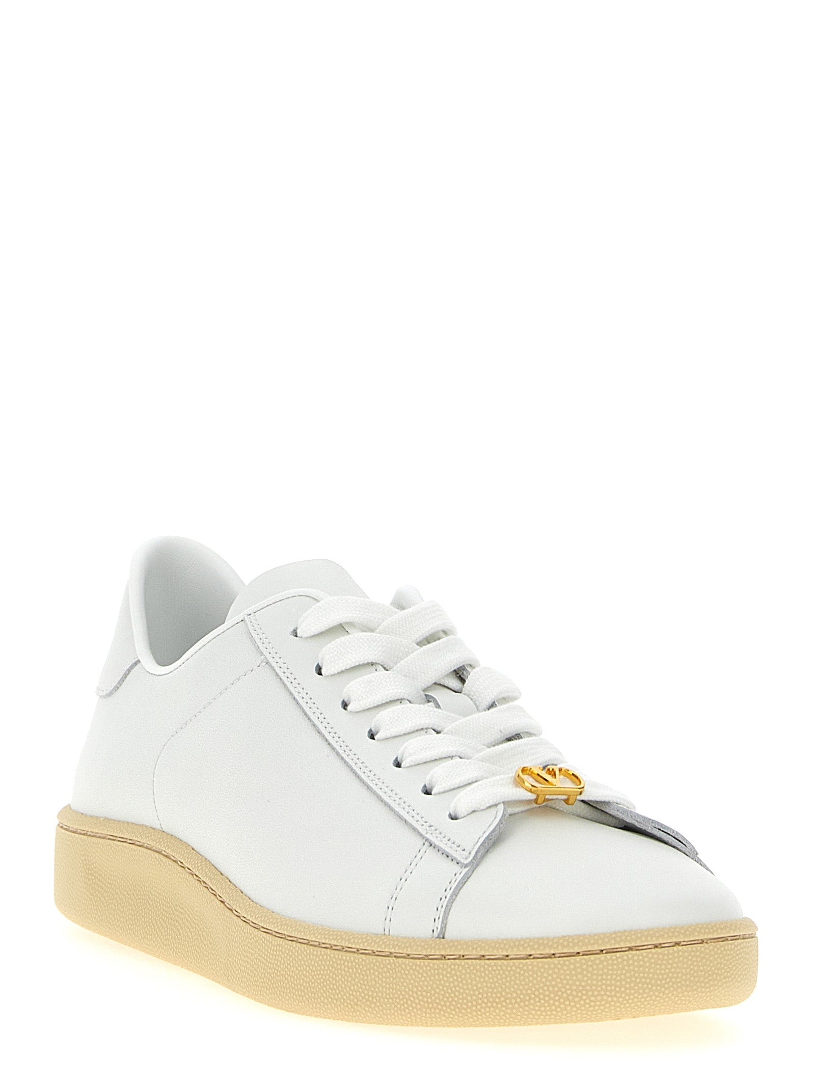 Valentino Garavani White Calfskin Low Top Sneakers Valentino Garavani