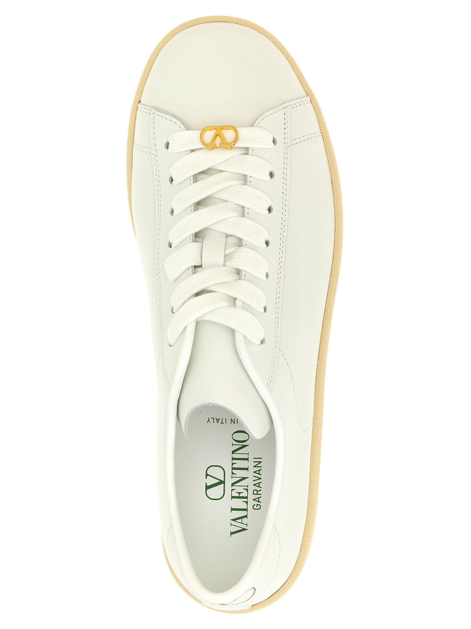 Valentino Garavani White Calfskin Low Top Sneakers Valentino Garavani