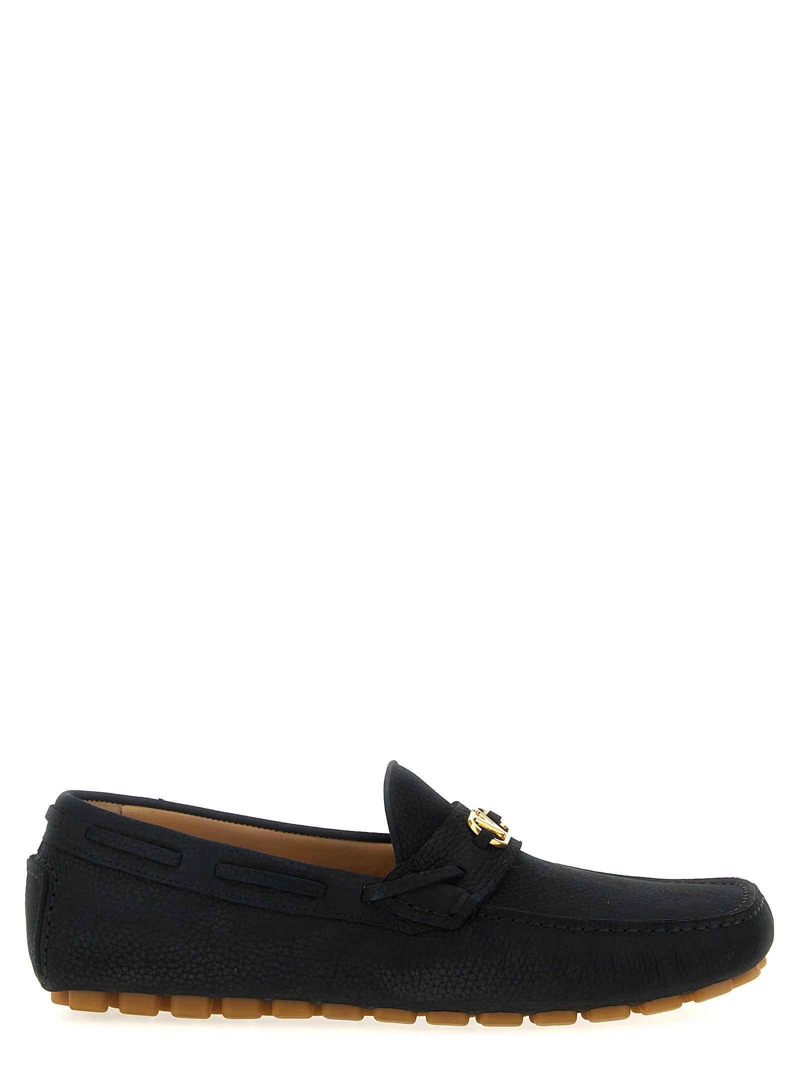 Valentino Garavani Black Calfskin Slip-On Loafers Valentino Garavani