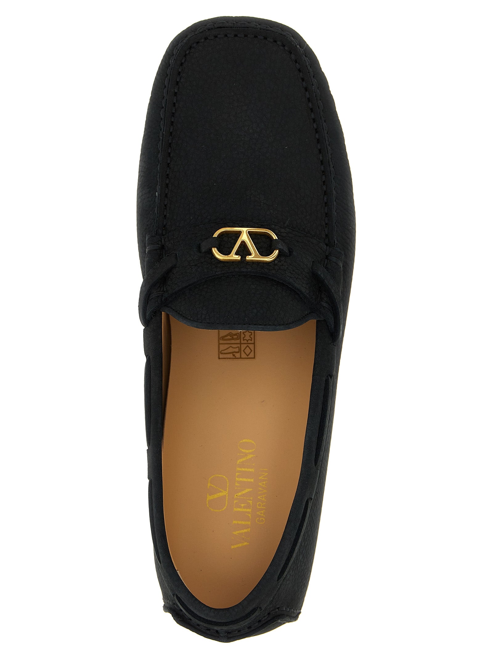 Valentino Garavani Black Calfskin Slip-On Loafers Valentino Garavani