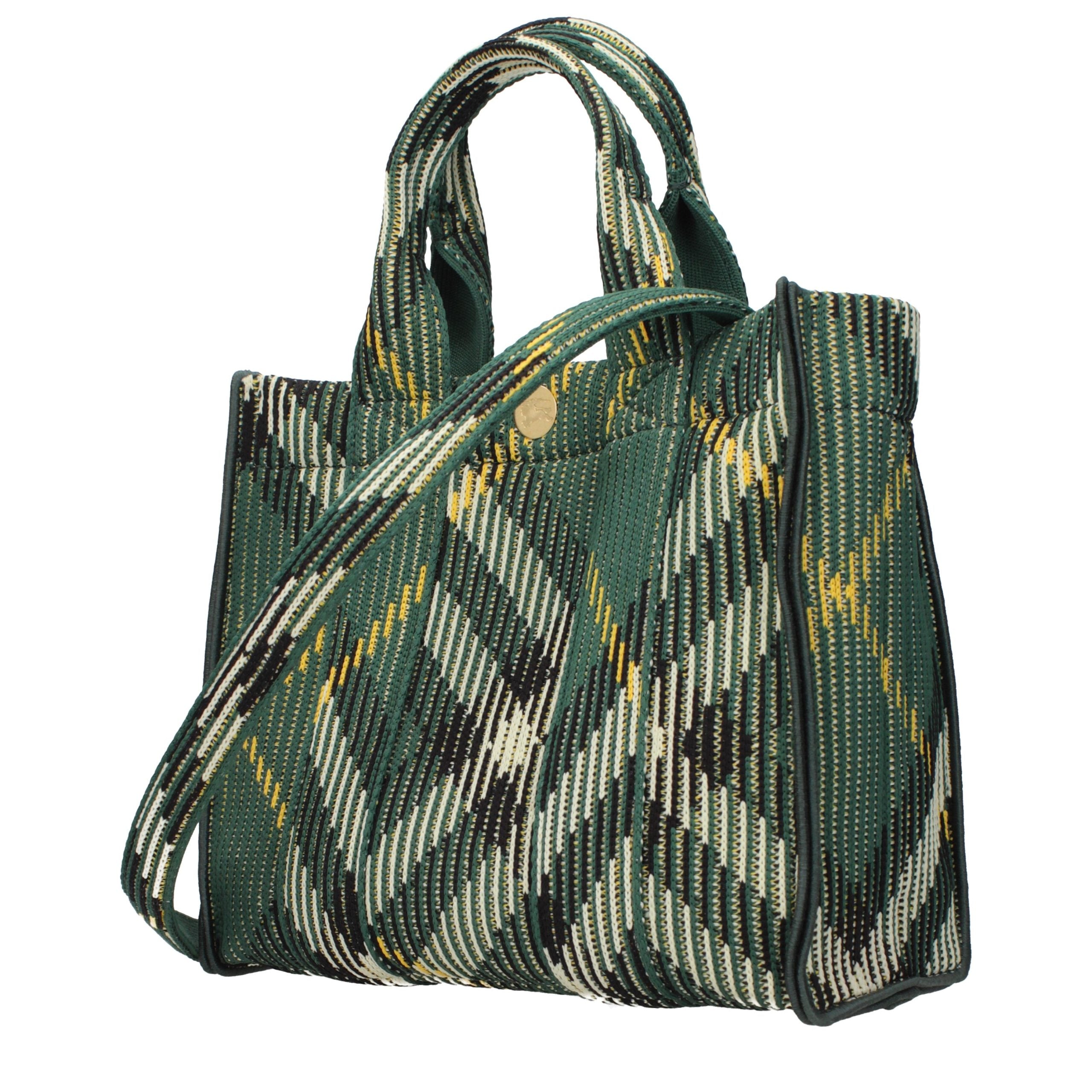 Burberry Green Fabric Handbag Burberry