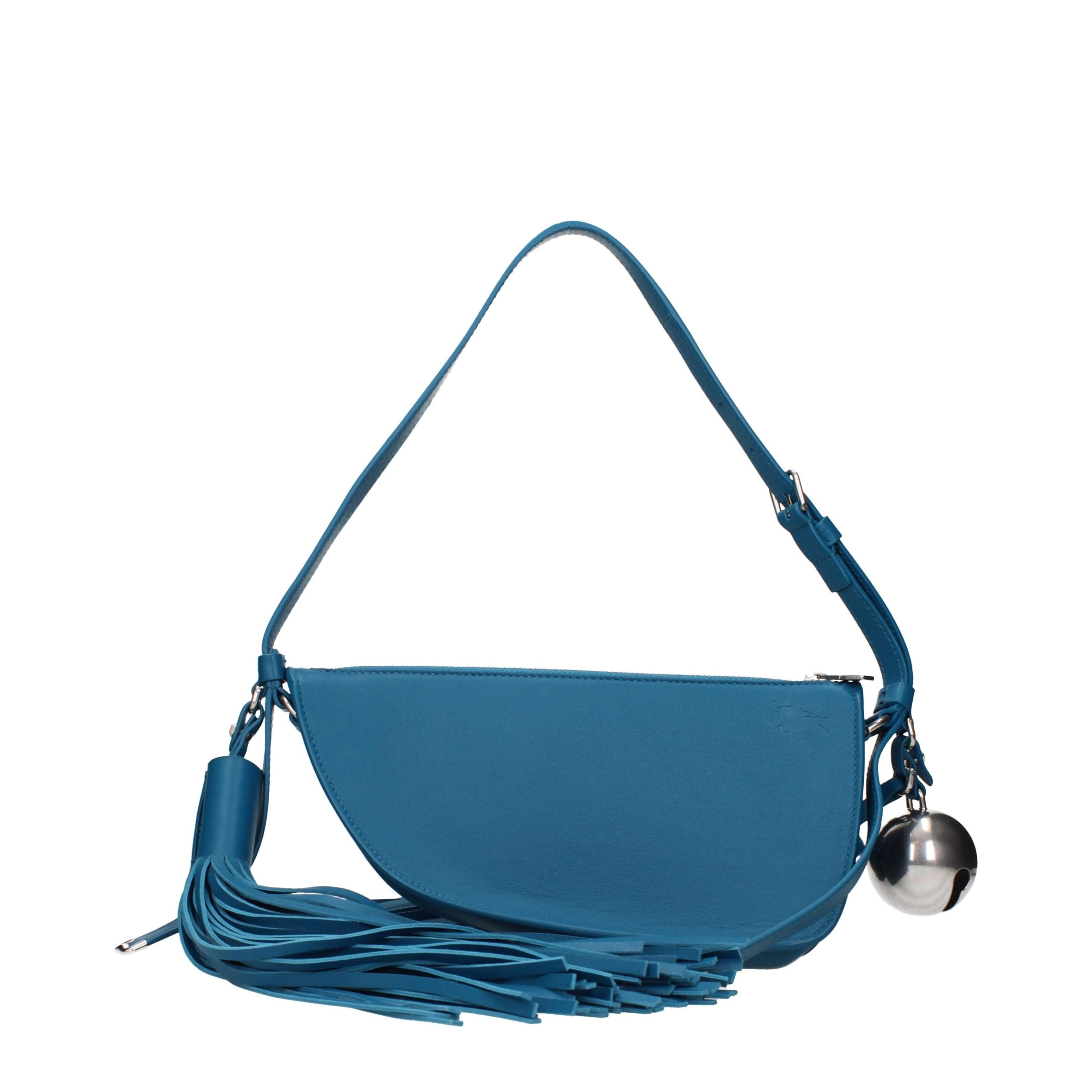 Burberry Blue Leather Shoulder Bag Burberry