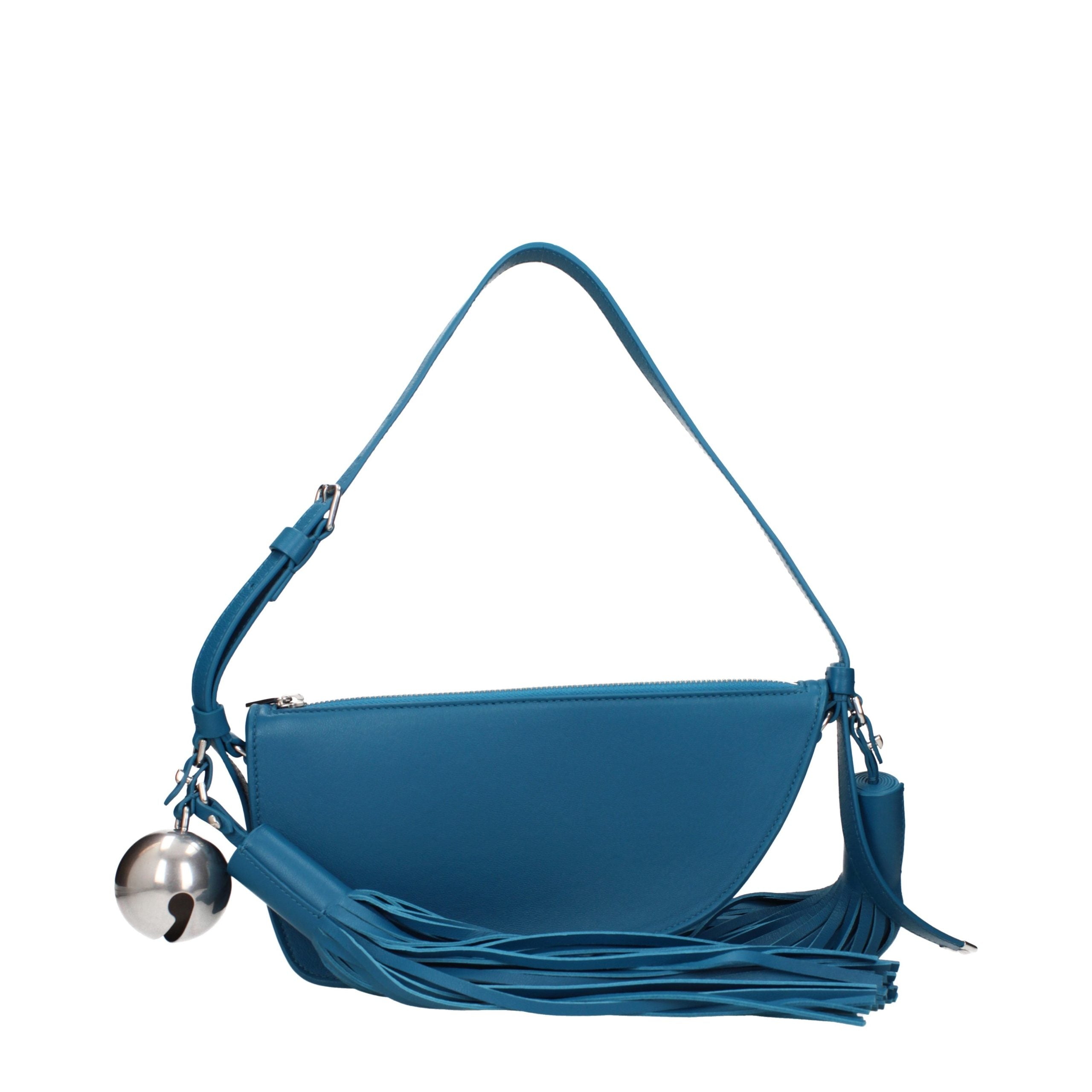 Burberry Blue Leather Shoulder Bag Burberry
