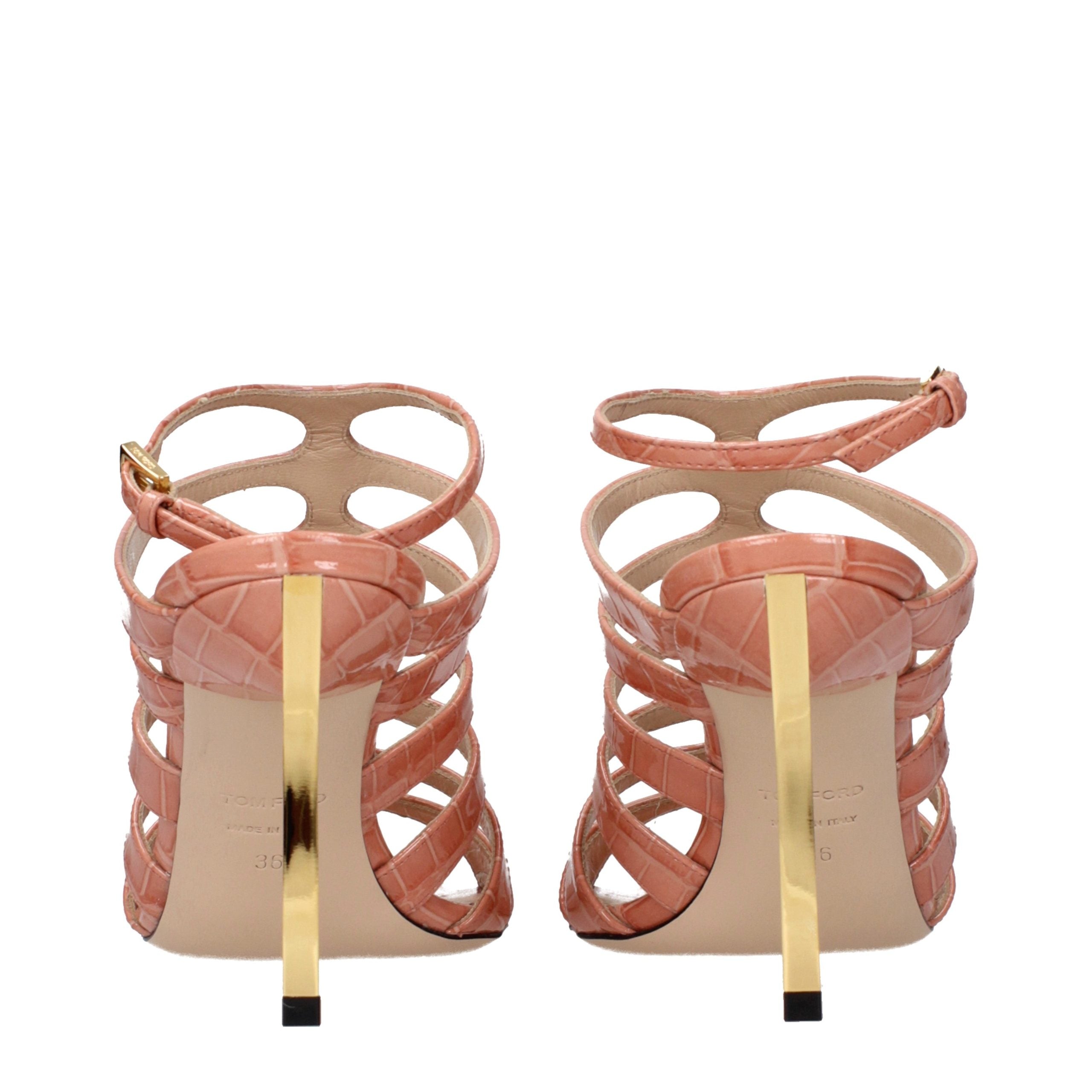 Tom Ford Pink Leather Stiletto Heel Sandals Tom Ford