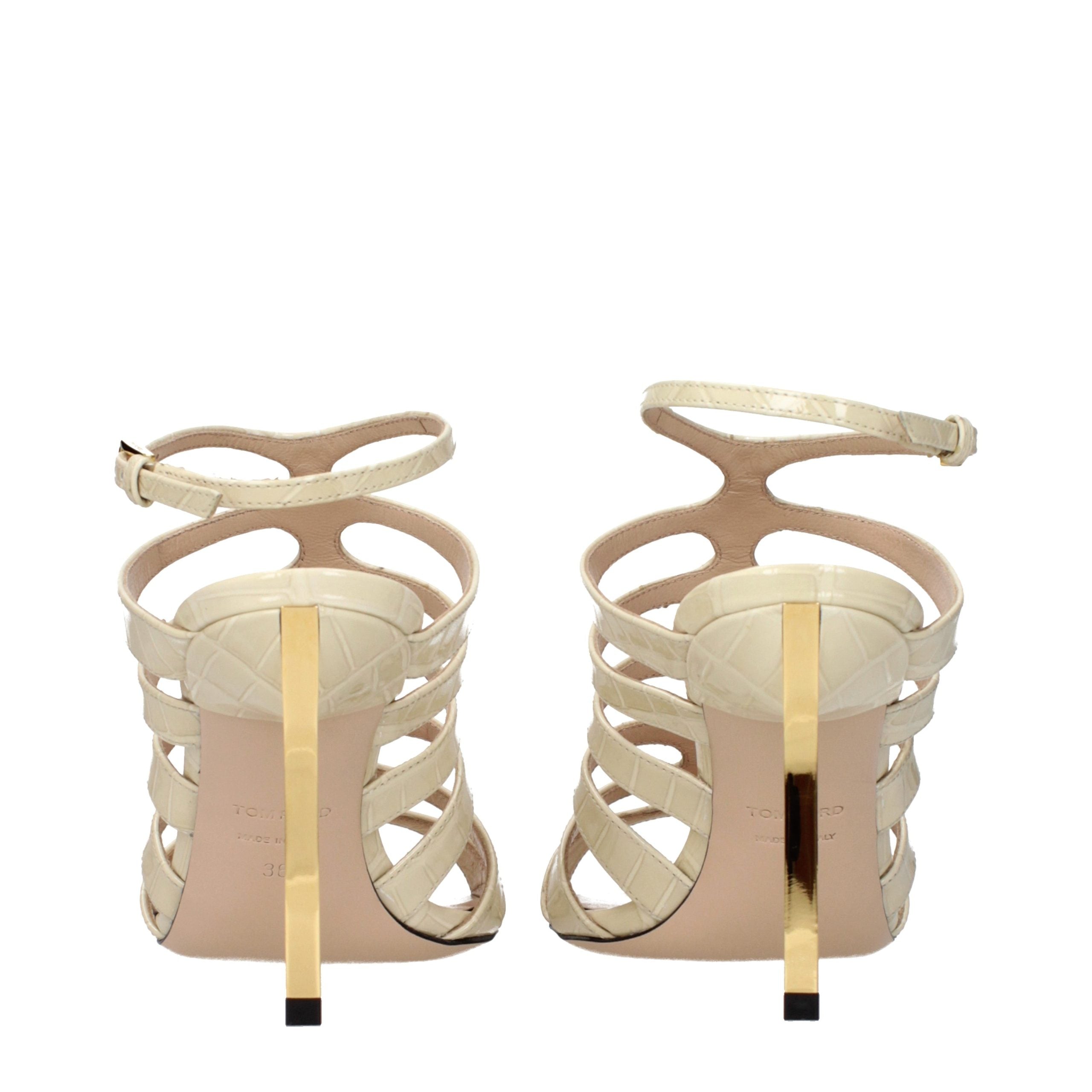 Tom Ford Beige Leather Stiletto Heel Sandals Tom Ford