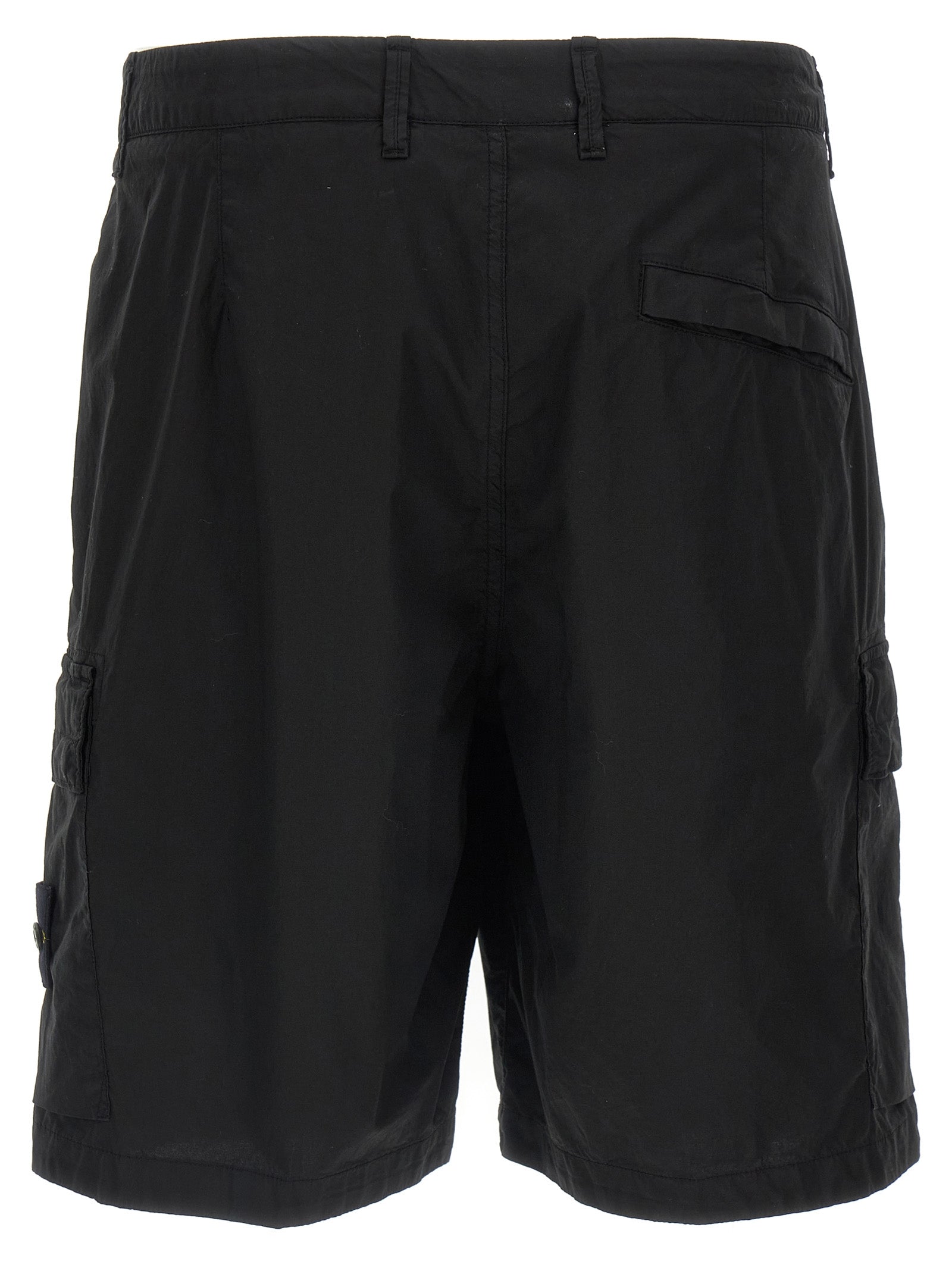 Stone Island Black Cotton Bermuda Shorts Stone Island