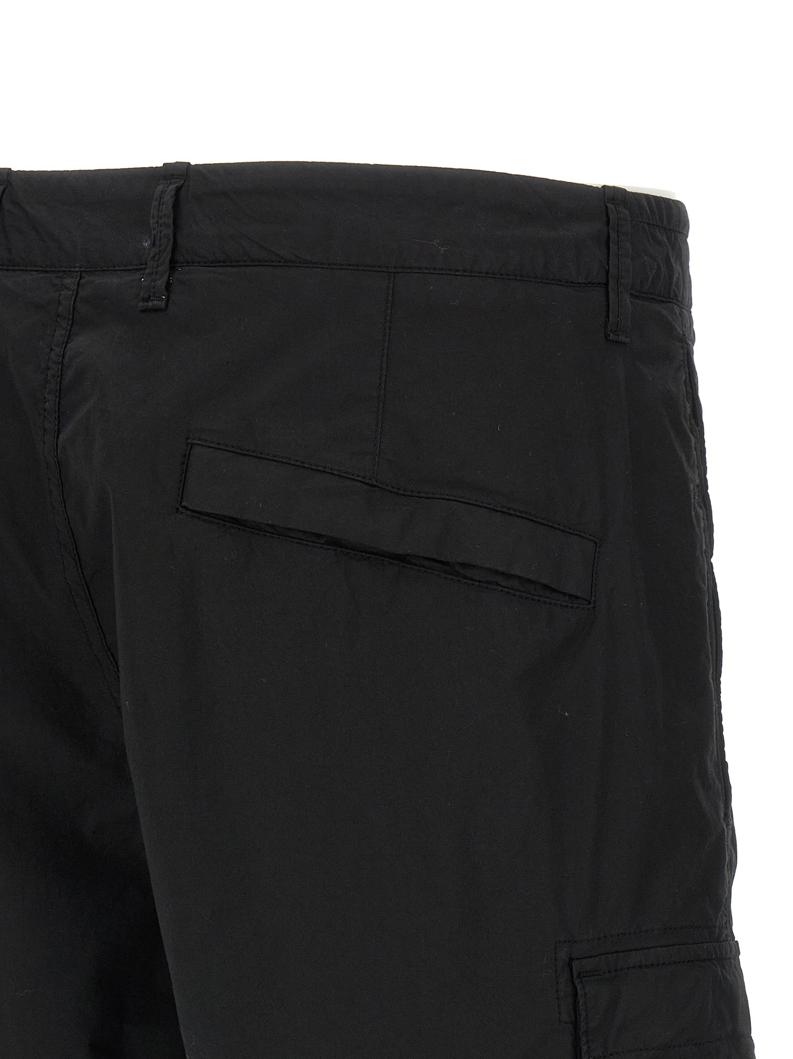 Stone Island Black Cotton Bermuda Shorts Stone Island
