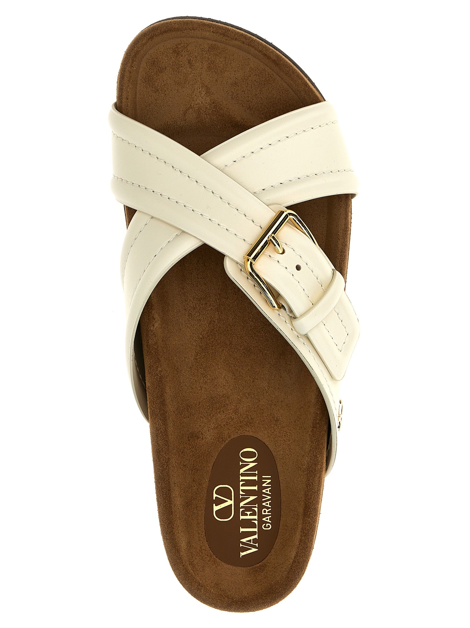 Valentino Garavani White Calfskin Slides Valentino Garavani
