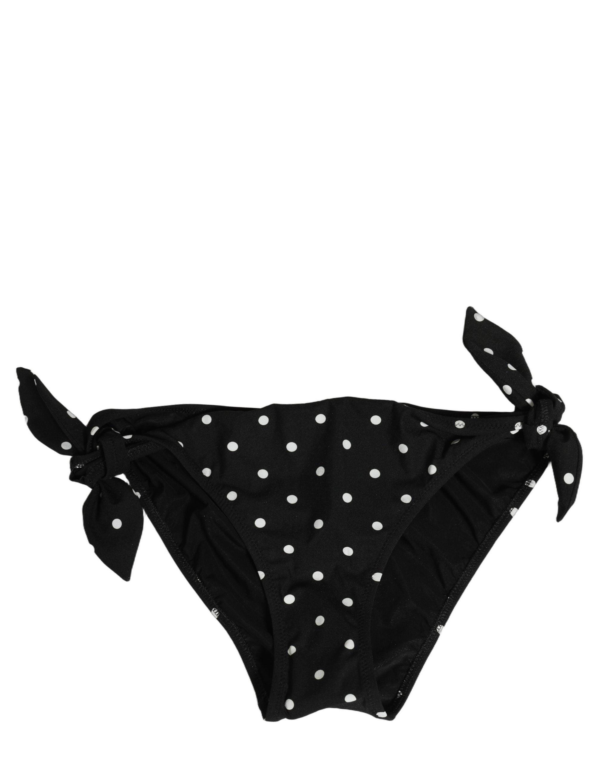 Dolce & Gabbana Black Polka Dot Swimwear Beachwear Bottom Bikini Dolce & Gabbana