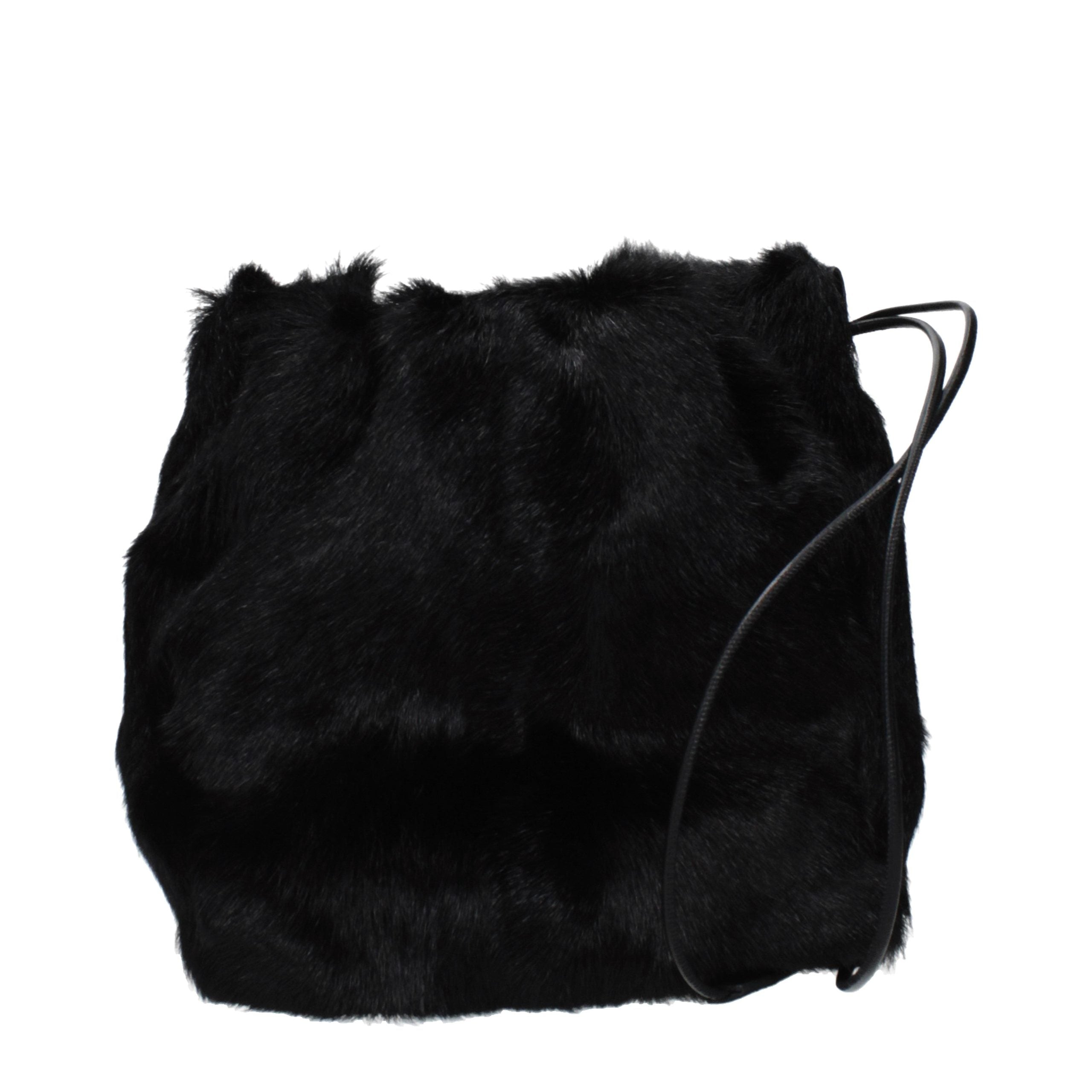 Jil Sander Black Fur Shoulder Bag Jil Sander