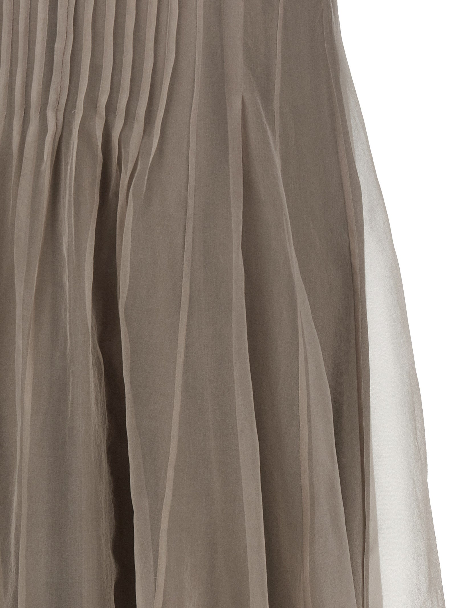 Brunello Cucinelli Beige Silk Long Dress Brunello Cucinelli
