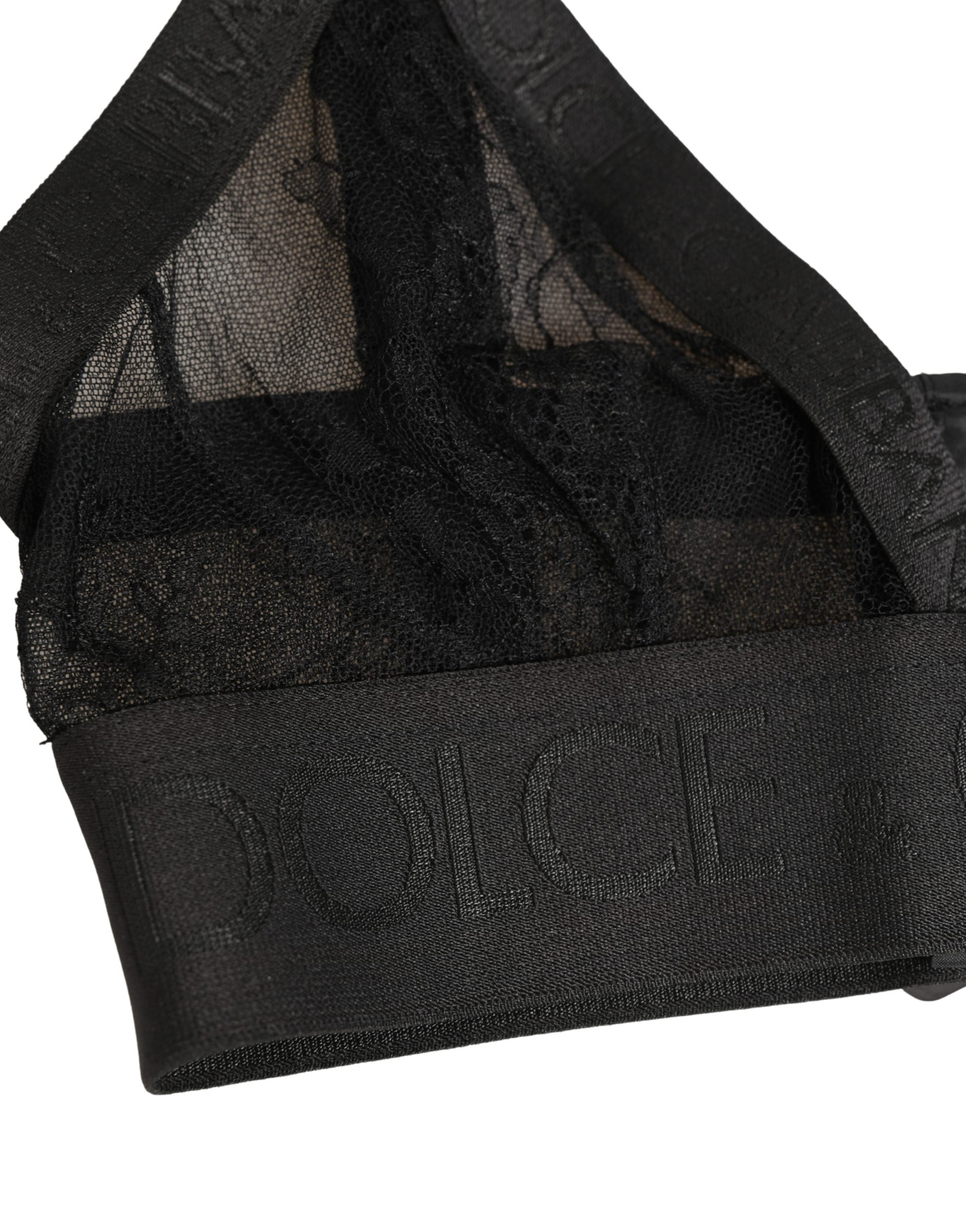 Dolce & Gabbana Black Logo Monogram Soft Cup Brassiere Underwear Dolce & Gabbana