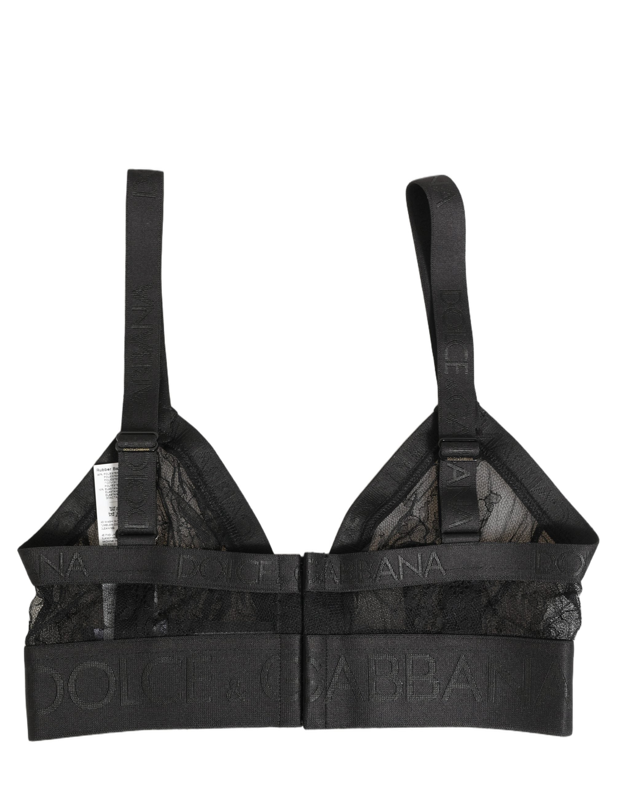 Dolce & Gabbana Black Logo Monogram Soft Cup Brassiere Underwear Dolce & Gabbana