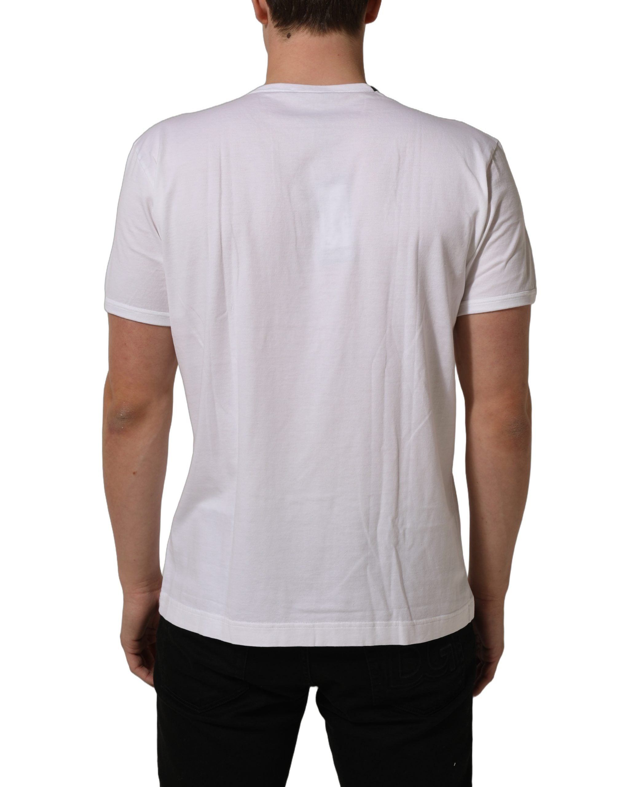 Dolce & Gabbana White Cotton Short Sleeves CrewNeck T-shirt Dolce & Gabbana