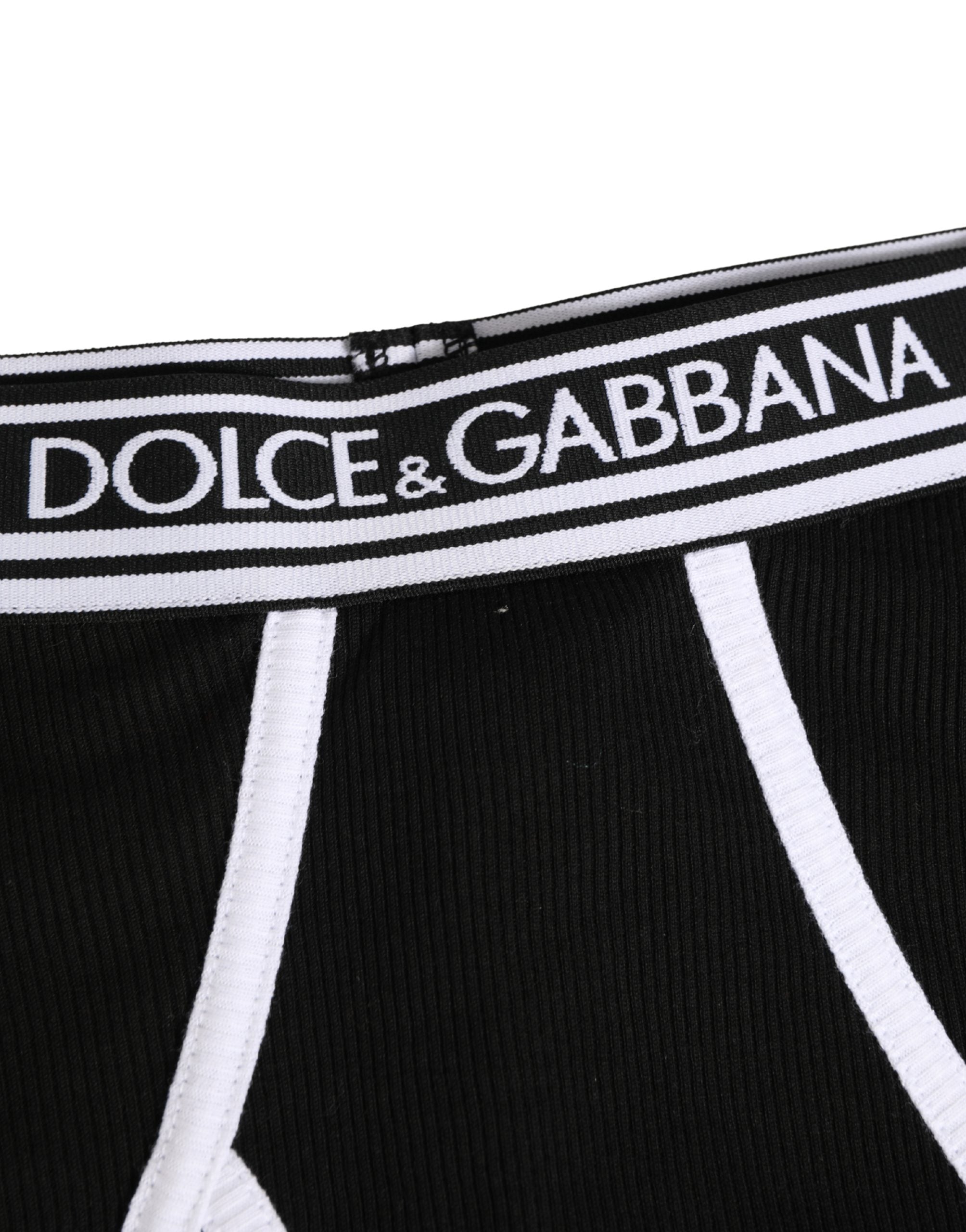 Dolce & Gabbana Black White Logo Waistband Coulotte Panty Underwear Dolce & Gabbana