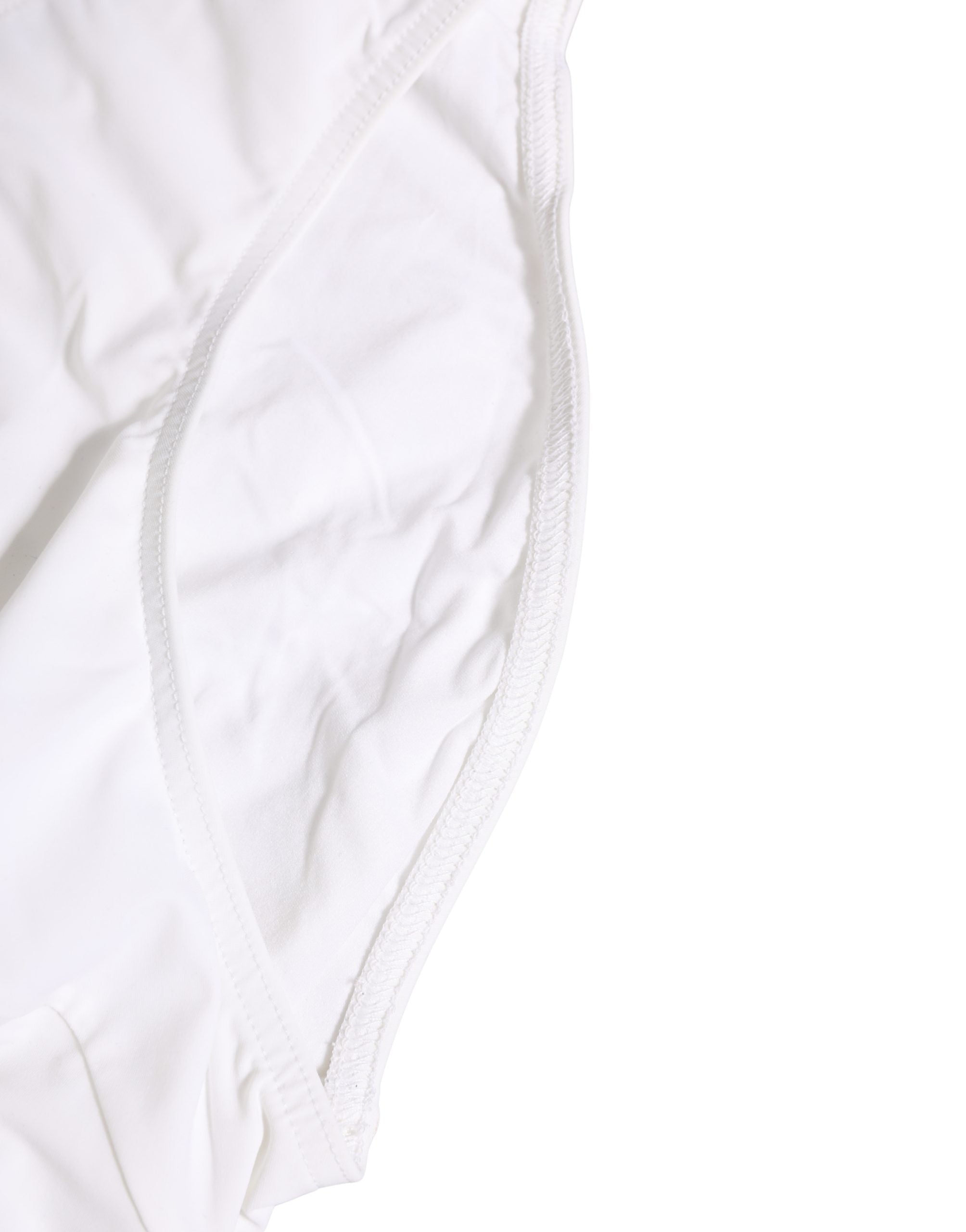 Dolce & Gabbana White Stretch Drawstring Swim Brief Swimwear Dolce & Gabbana