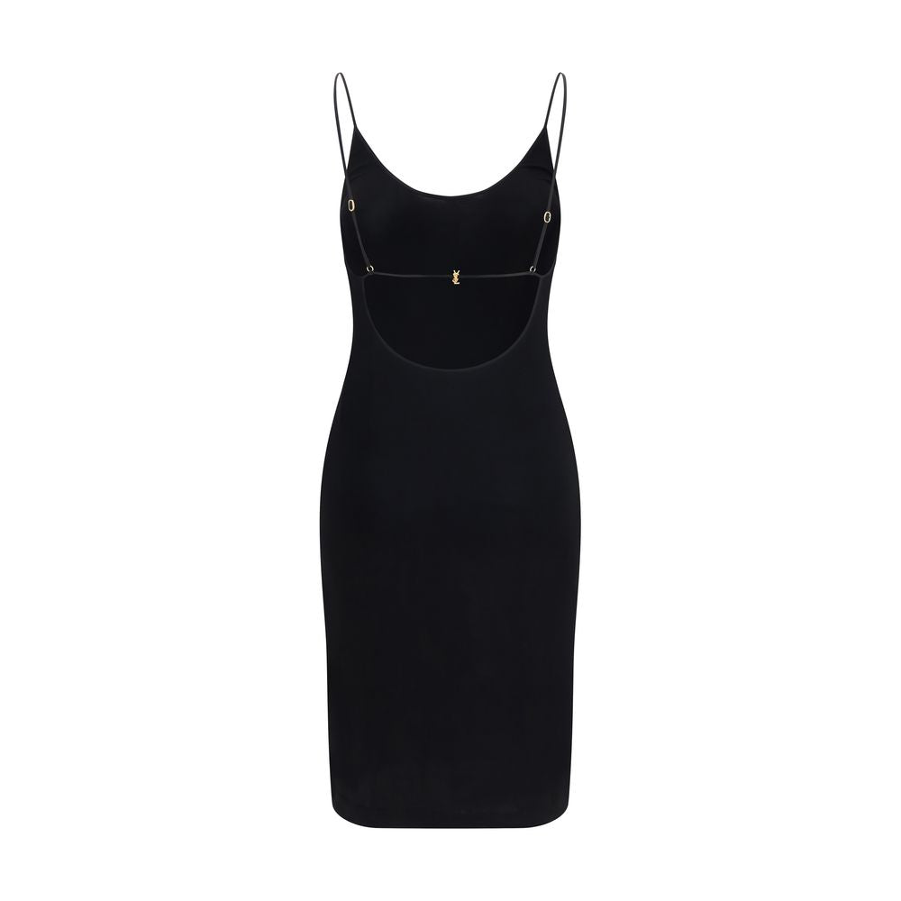 Saint Laurent Black Viscose Casual Dress Saint Laurent