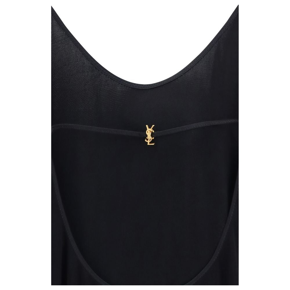 Saint Laurent Black Viscose Cocktail Dress Saint Laurent