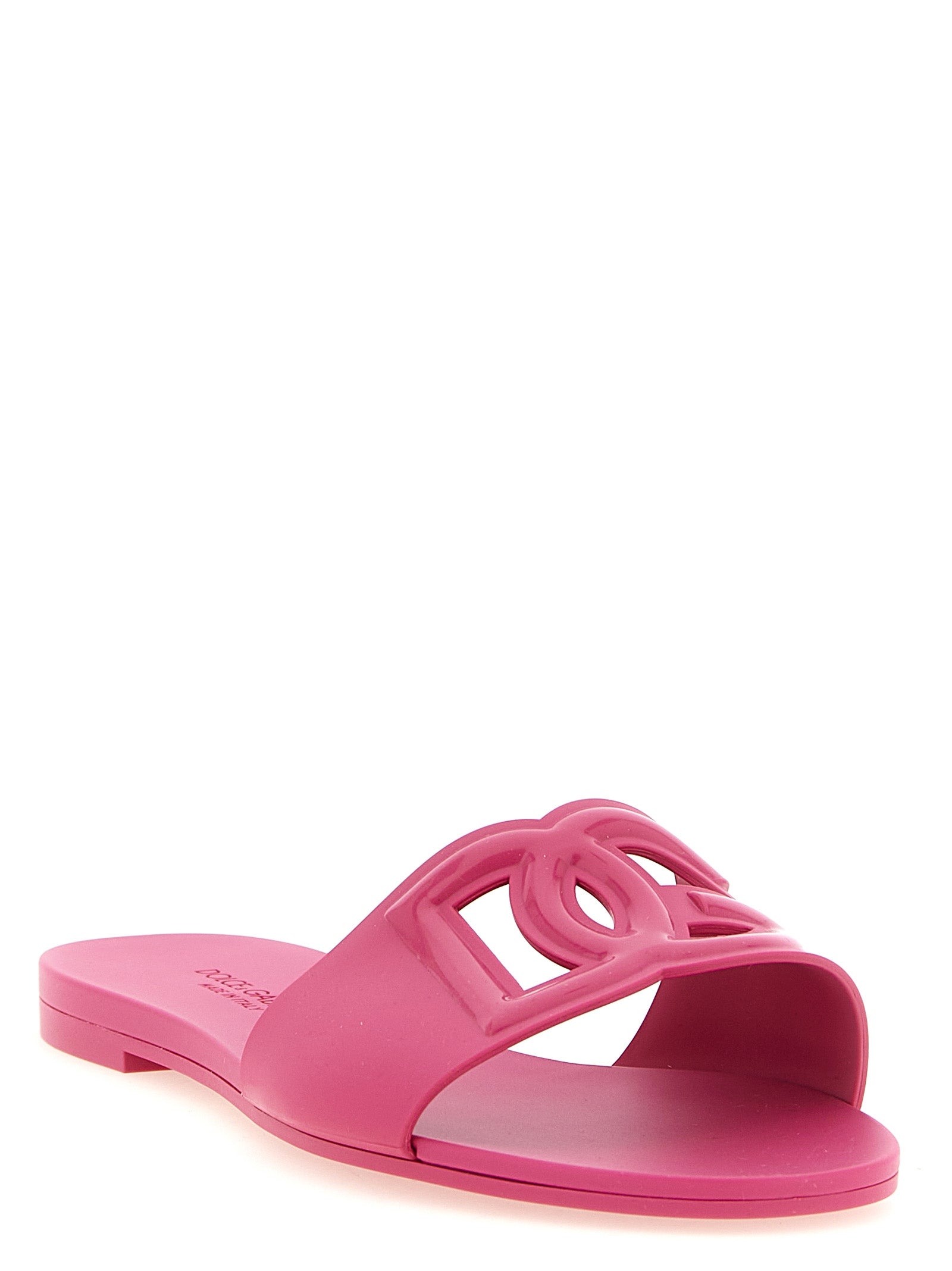 Dolce & Gabbana Fuchsia Polyurethane Slides Dolce & Gabbana