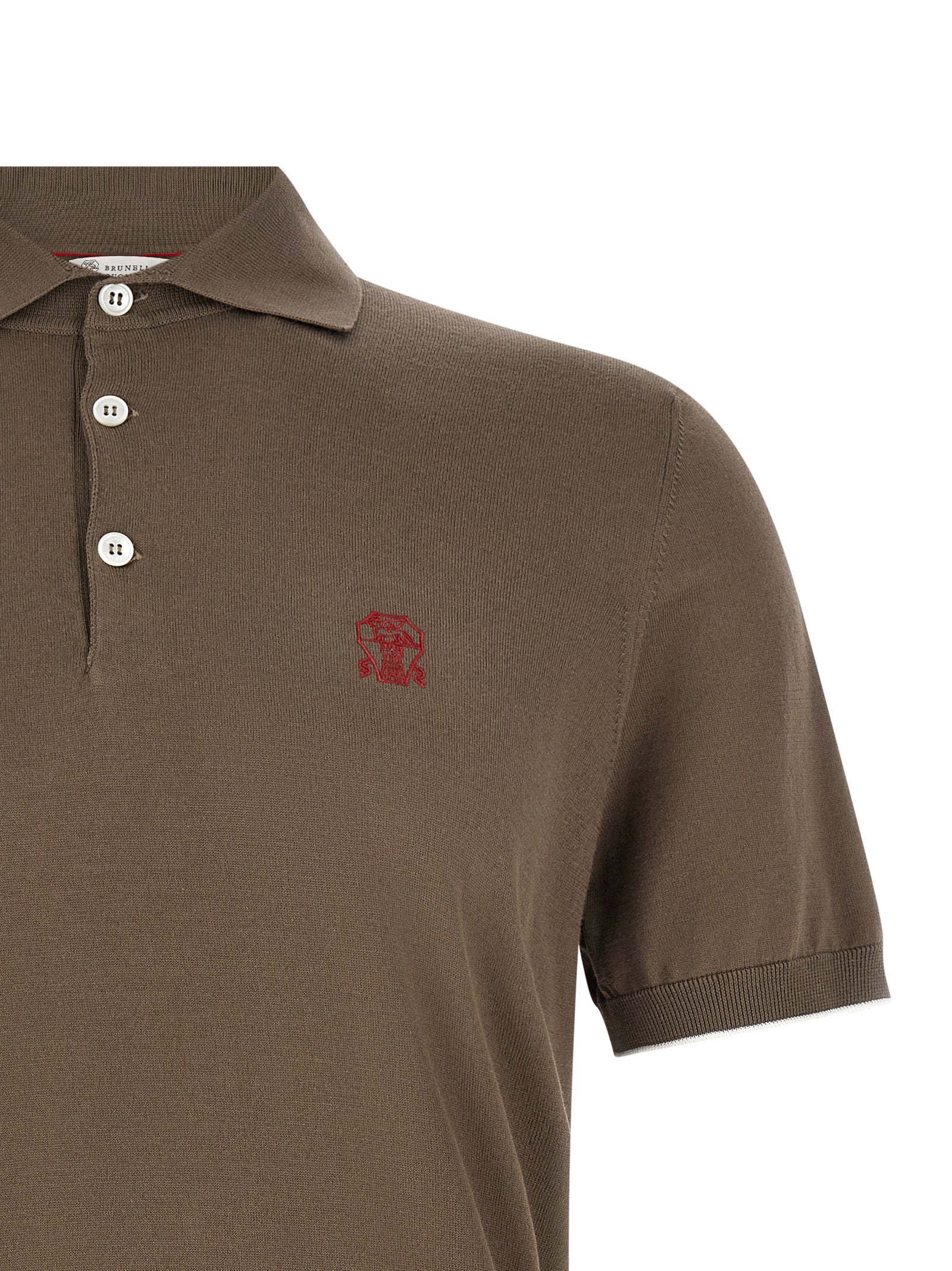 Brunello Cucinelli Brown Cotton Polo Shirt Brunello Cucinelli