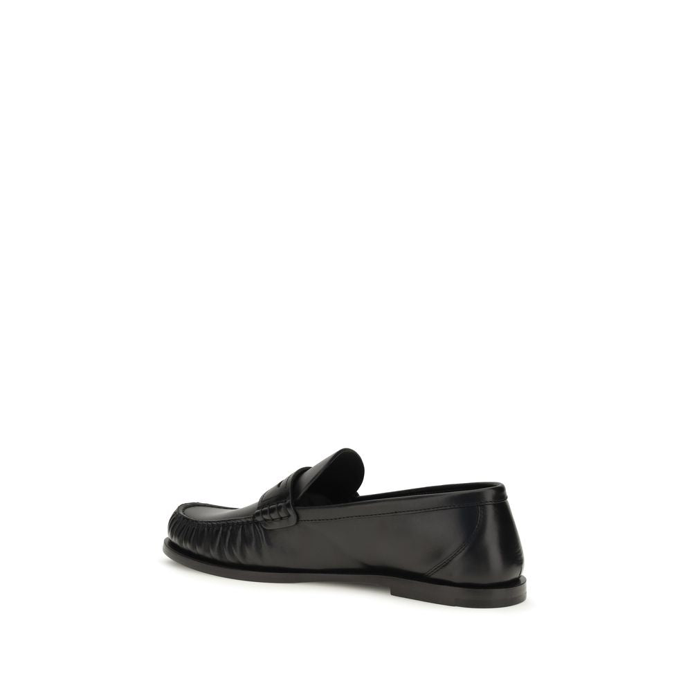 Saint Laurent Black Calf Leather Bos Taurus Slip-On Loafers Saint Laurent