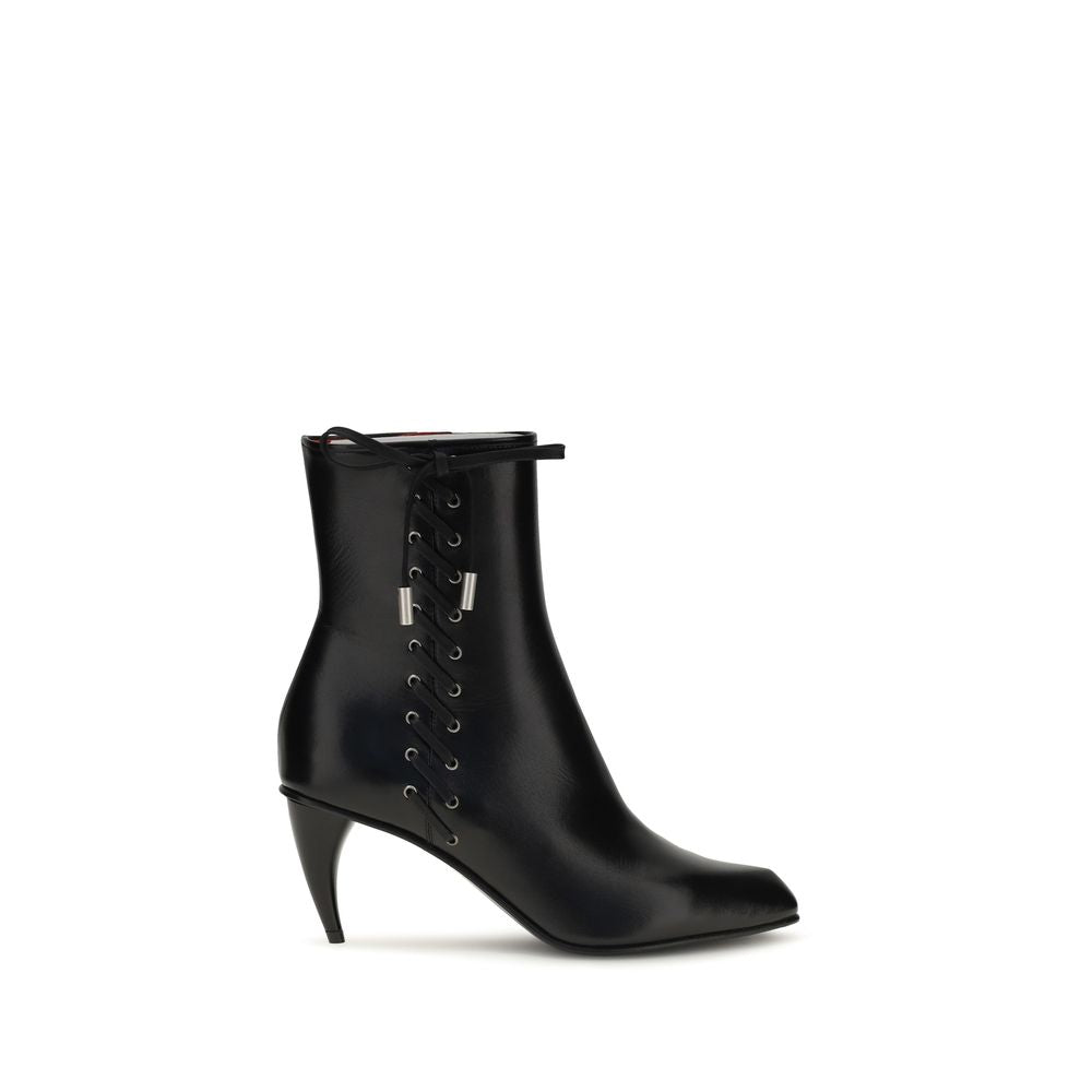 Alexander McQueen Black Calf Leather Bos Taurus Lace-Up Boots Alexander McQueen