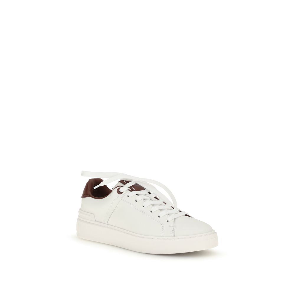 Balmain White Calf Leather Bos Taurus Athletic Sneakers Balmain