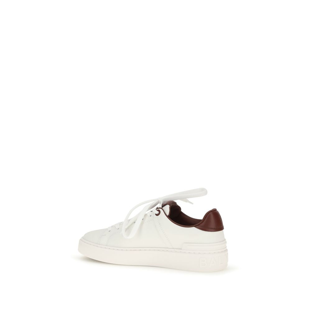 Balmain White Calf Leather Bos Taurus Athletic Sneakers Balmain