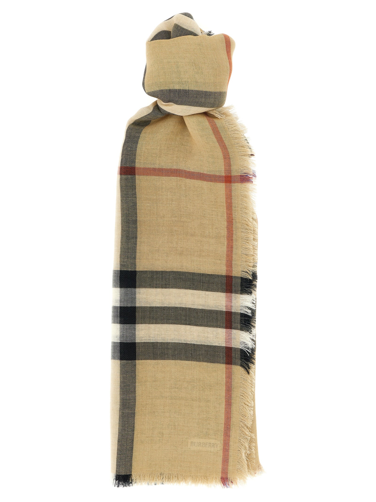 Burberry Beige Wool Foulard Burberry