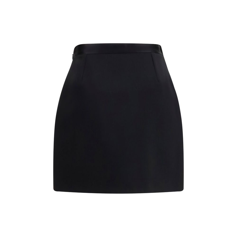 Versace Black Wool Oves Aries Mini Skirt Versace