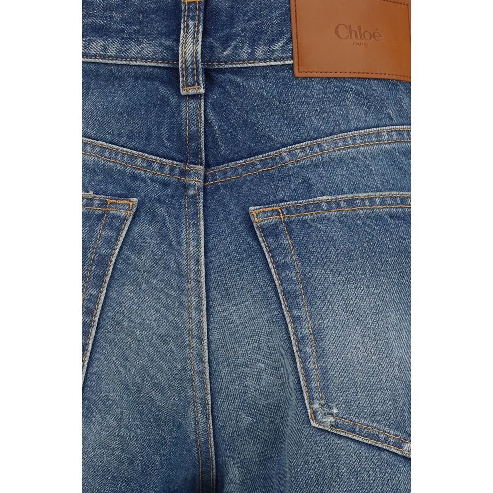 Chloé Blue Cotton Bootcut Jeans Chloé